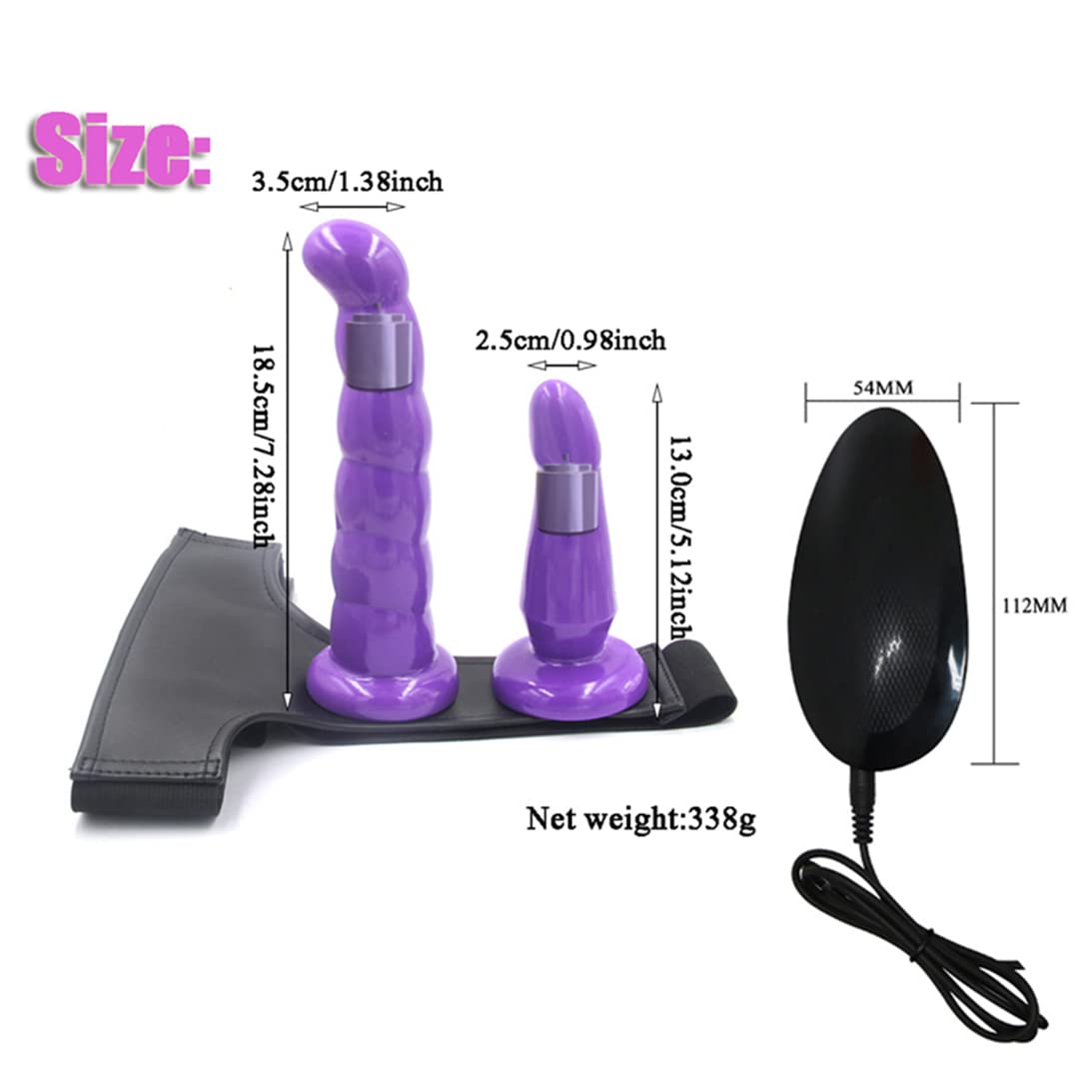 Realistic Strapless Strap-On Dildo for Women & Men - Double Penetration Anal Toy with Vibrating Clitoral Stimulator - Perfect for Couples, Lesbian Play & Solo Use