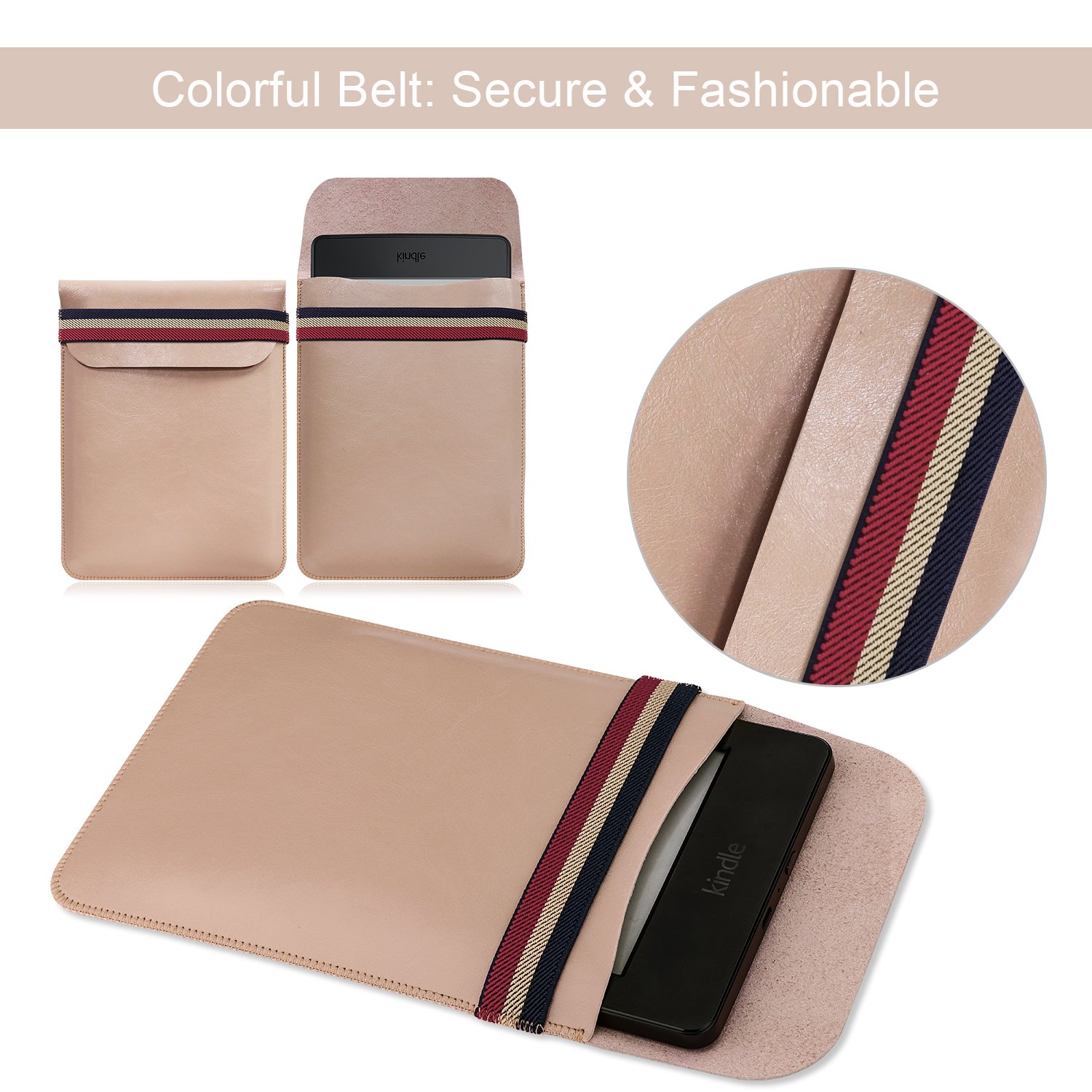 WALNEW Slim Protective Sleeve Case for 6 Inch Kindle (2024/2019/Paperwhite/Voyage/8th Gen 2016/4/5/Touch) - Lightweight Pouch Cover Bag in Pink | Perfect for Travel, Work & Daily Reading Protection
