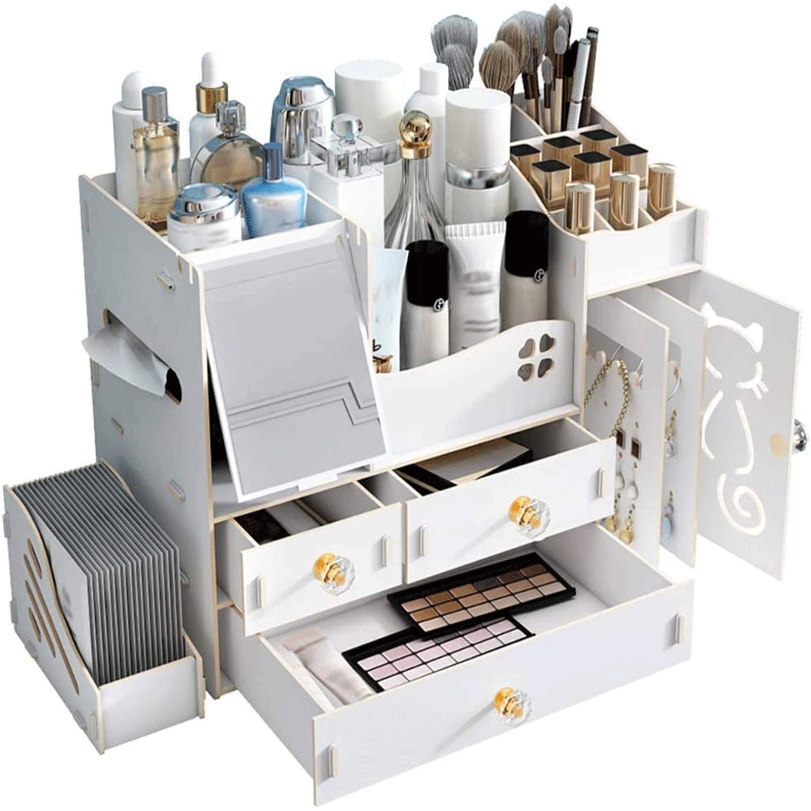 3-Drawer Cosmetic Storage Organizer with 9 Compartments - Perfect for Makeup, Jewelry, Nail Polish & Sewing Supplies - Ideal for Bathroom Vanity, Bedroom Dresser & Travel Organization