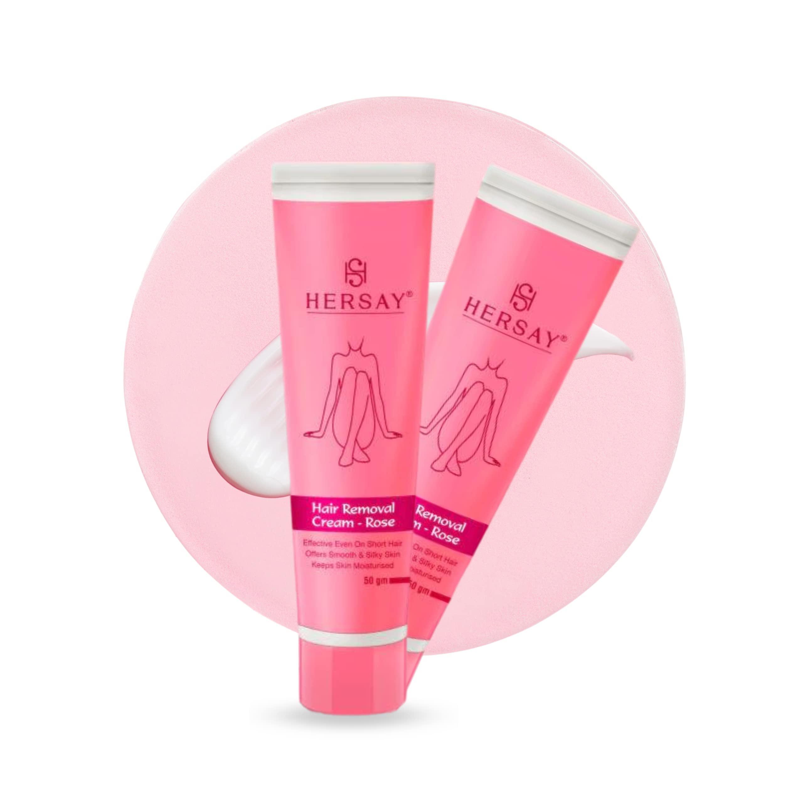 Hersay Hair Removal Cream for Women - Painless & Flawless Depilatory Cream with Shea Butter, Almond Oil & Aloe Vera | Soothes & Moisturizes Skin | Pack of 3 (50g Each) | Perfect for Legs, Arms, Bikini Line & Underarms Hair Removal