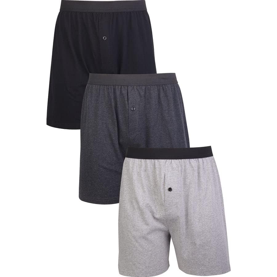Men's Cotton Knit Boxer Briefs 3-Pack - Soft Breathable Underwear for Everyday Comfort | Perfect for Work, Gym & Sleep