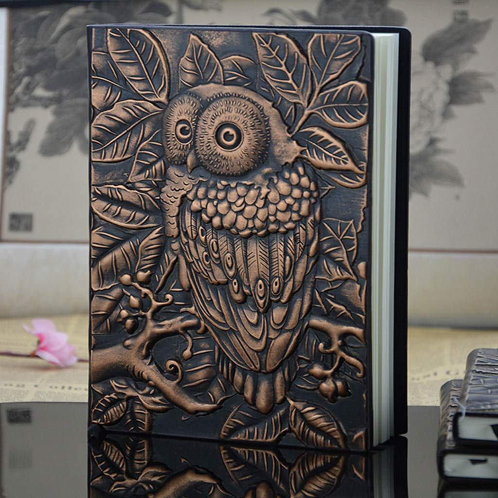 GAOSHA 3D Carving Owl Embossed Notebook - Daily Journal, Travel Planner & Sketchbook for Work, School & Creative Writing | Premium Lined Paper Notebook for Students, Professionals & Artists