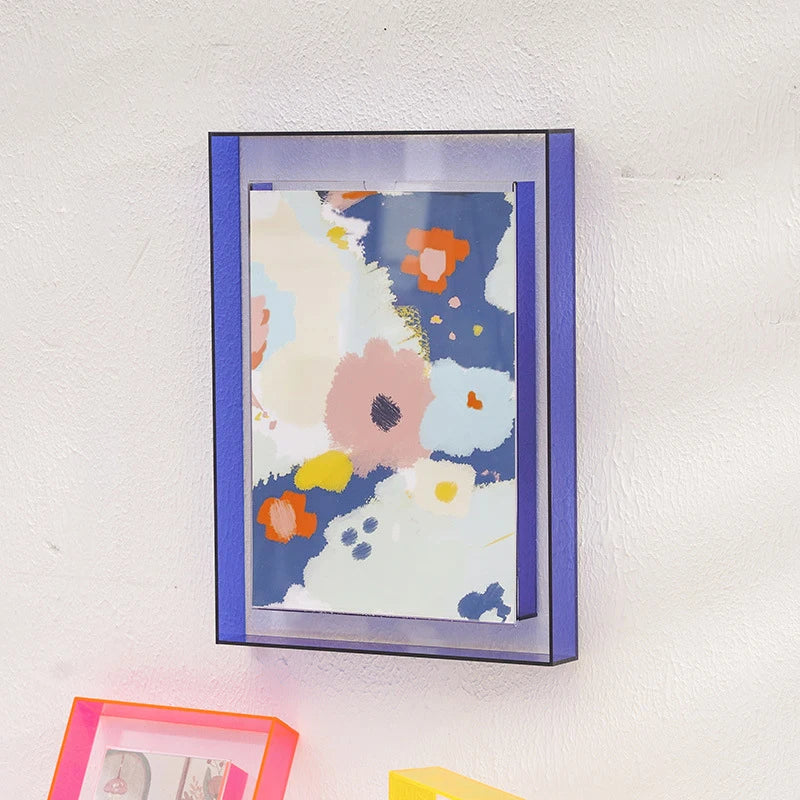 Neon Dreams Acrylic Picture Frame - Modern LED Photo Display for Wall Decor, Bedroom, Living Room & Office - Shatter-Resistant Clear Plastic Frame for 4x6, 5x7, 8x10 Photos