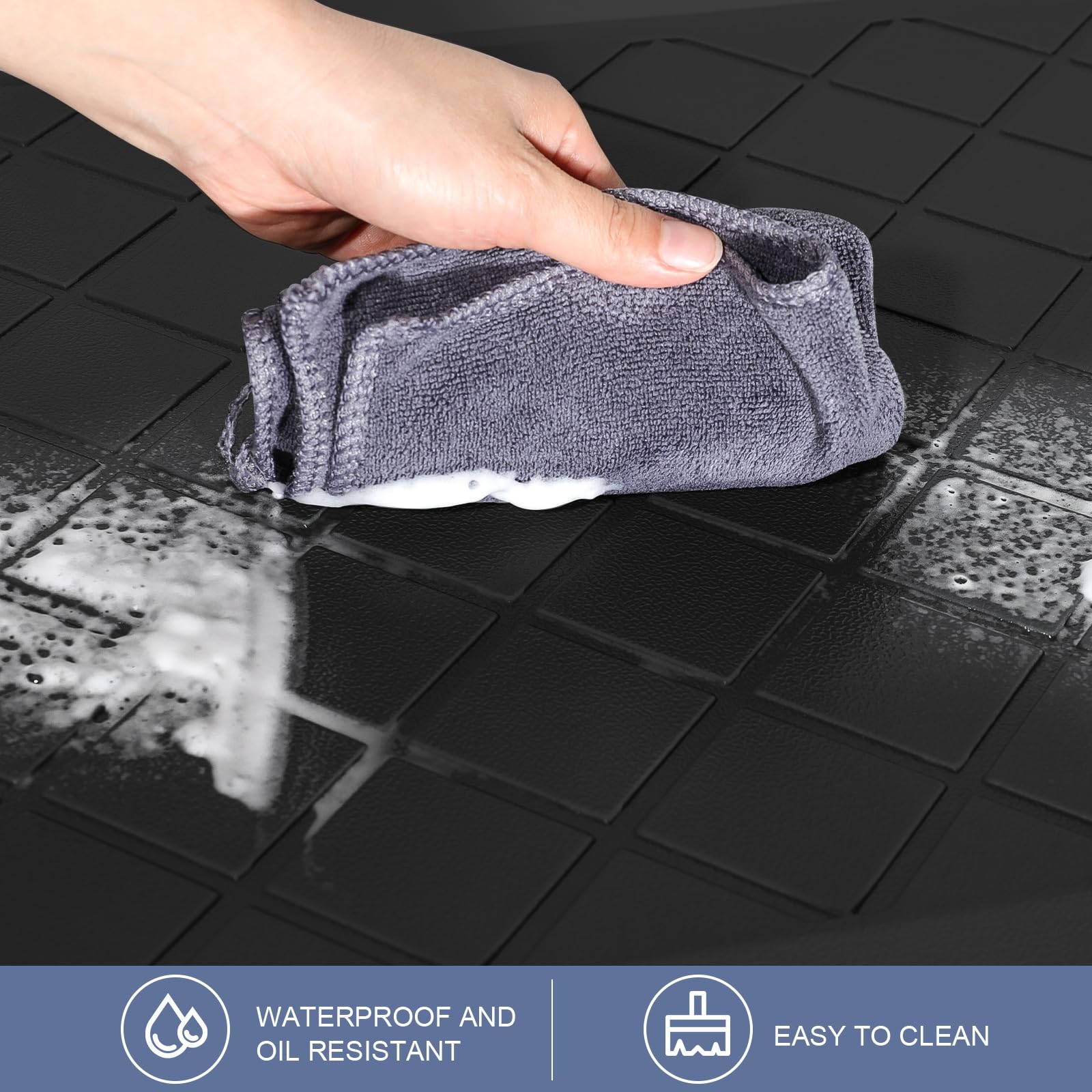Premium Anti-Fatigue Kitchen Mats 2-Pack - Non-Slip Cushioned Floor Mats for Standing Comfort in Home Kitchen, Office, Laundry & Sink Areas - Heavy Duty Ergonomic Design with Comfort Foam - Black (Ideal for Cooking, Dishwashing & Prolonged Standing)