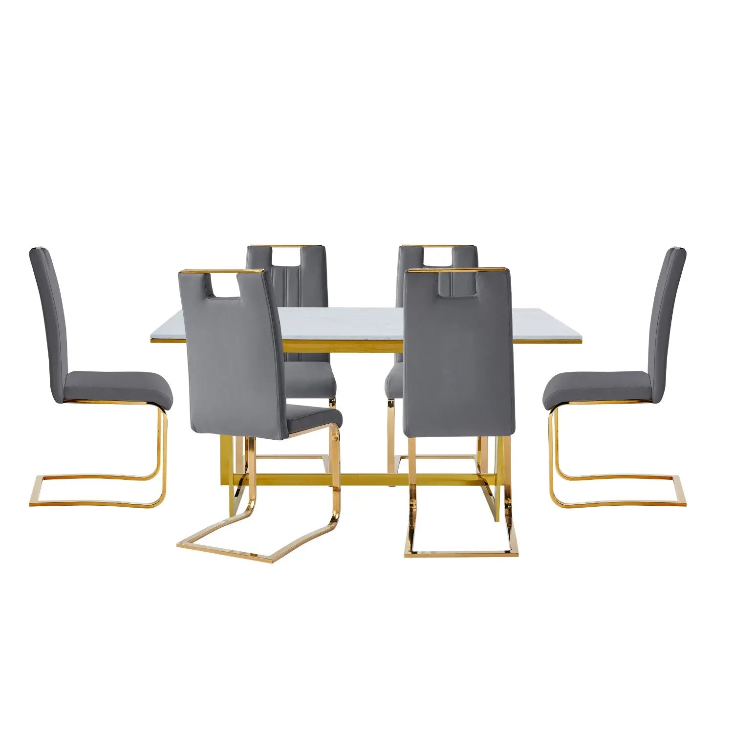 Althea 7-Piece Modern Dining Room Set with Table and Chairs - Perfect for Small Spaces, Family Meals & Entertaining Guests