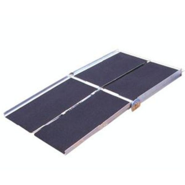 PVI Multi-Fold Aluminum Loading Ramp - Heavy Duty Folding Ramp for ATV, Motorcycle, Lawn Mower - Portable Truck & Trailer Ramps for Easy Loading/Unloading - Perfect for Garage, Warehouse & RV Use
