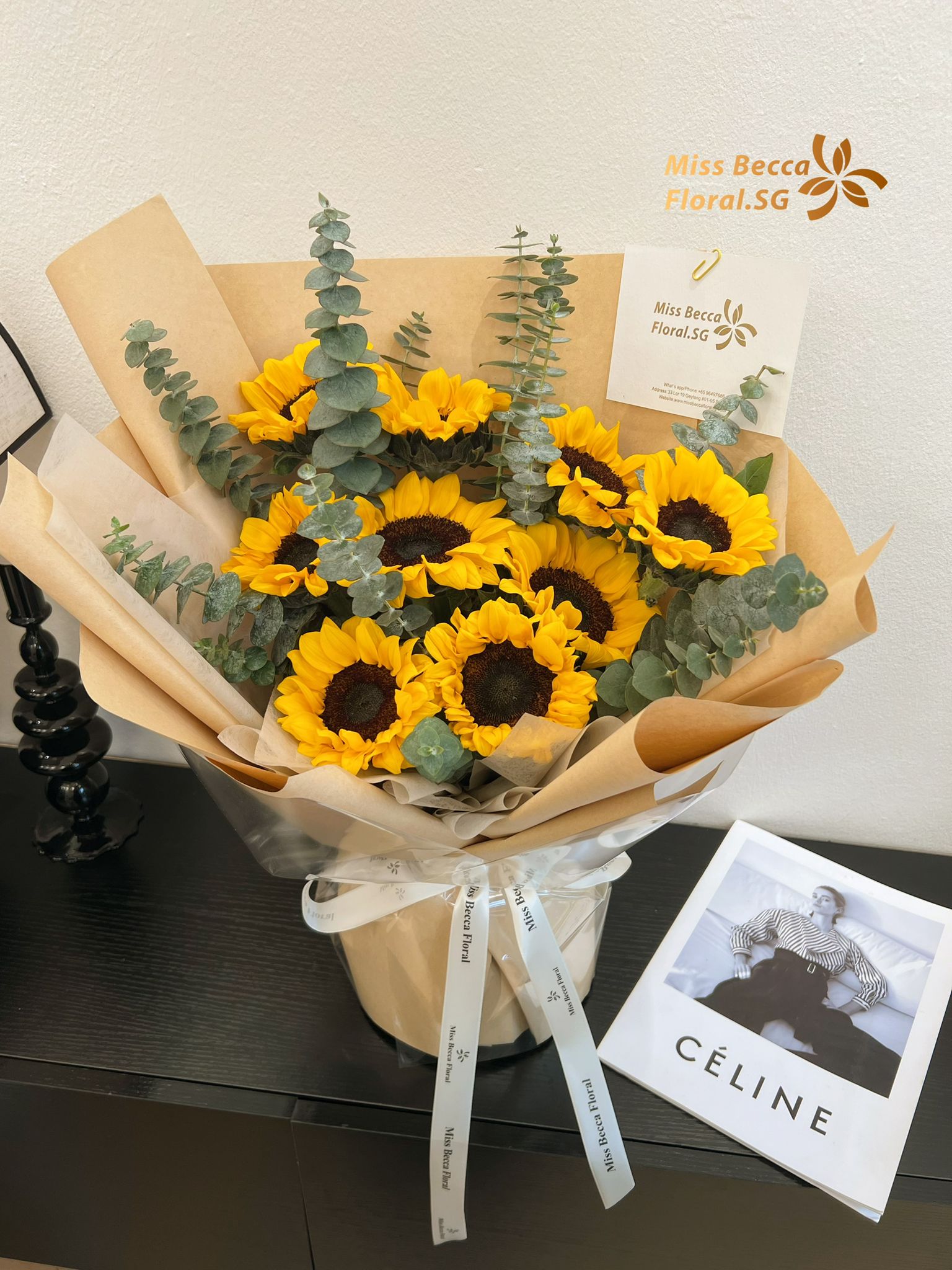 9 Stalks Sunflower Bouquet - Fresh Bright Yellow Sunflowers for Home Decor, Wedding Centerpieces, and Gift Giving