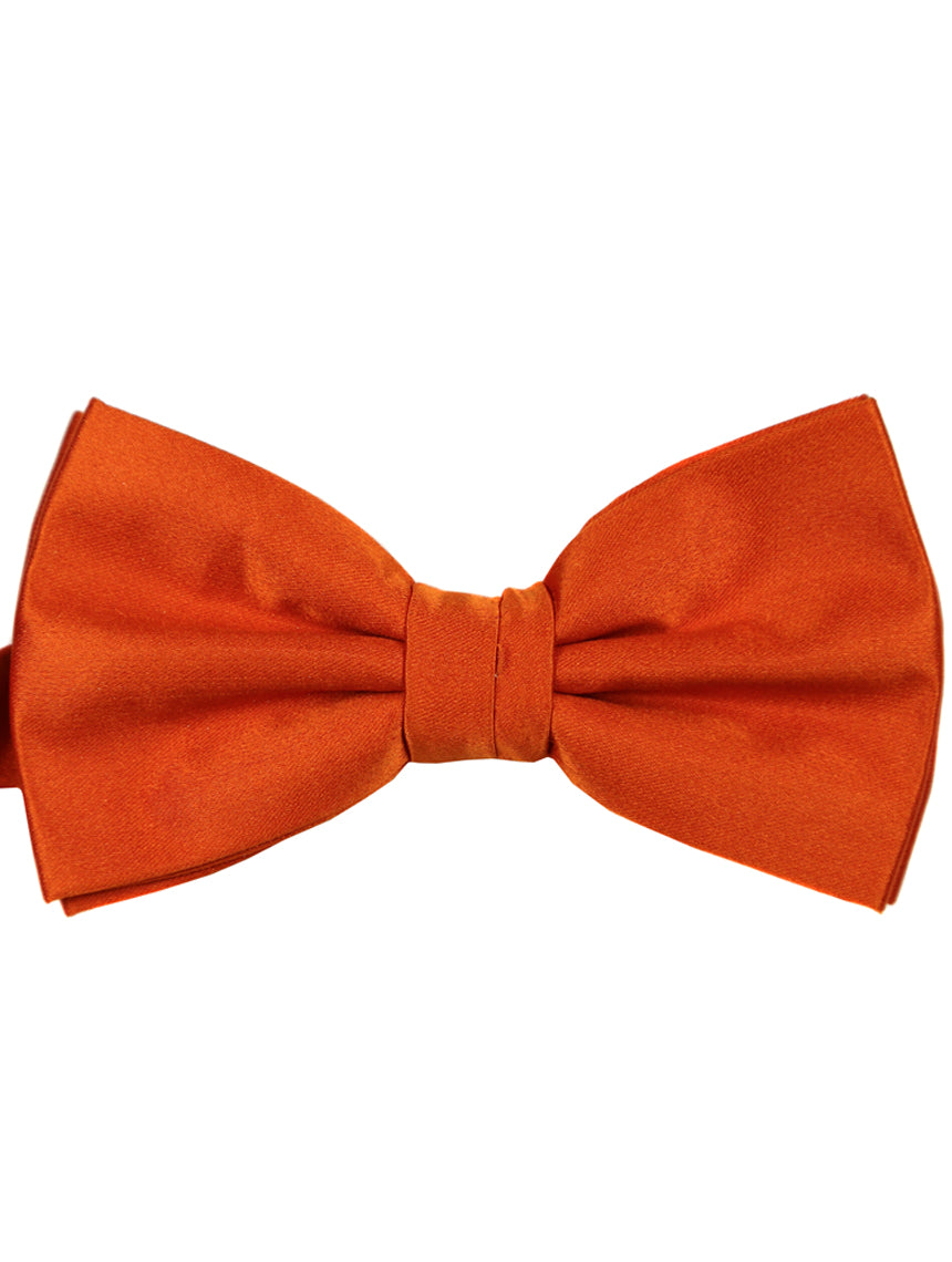 DÉCLIC Classic Plain Orange Bow Tie for Men - Elegant Formal Wear for Weddings, Parties & Special Occasions