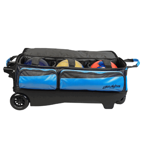 KR Strikeforce Konvoy Black/Caribbean Blue Triple Roller Bag - Durable Travel Luggage for Baseball, Softball & Sports Teams - Perfect for Tournaments, Road Trips & Air Travel