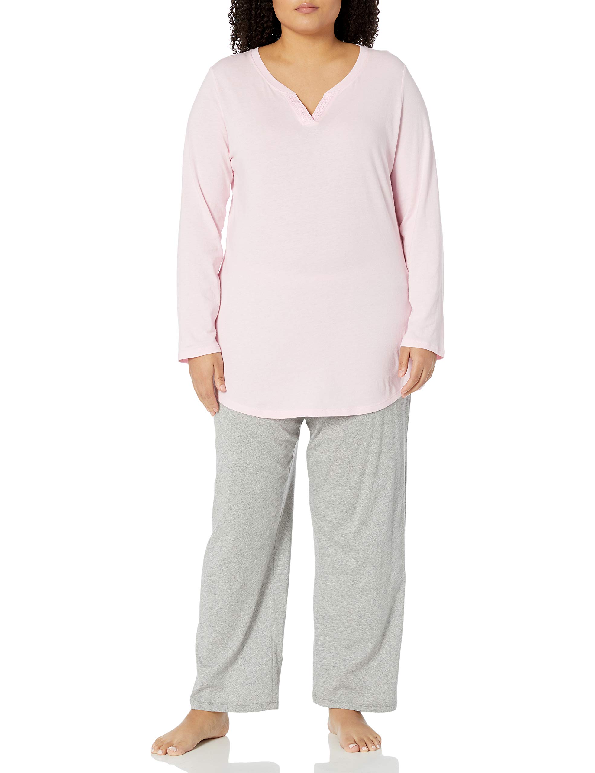Just My Size Women's Plus Size Split Neck Tunic Top - Comfortable Stretch Fabric for Casual Wear, Office & Everyday Outfits