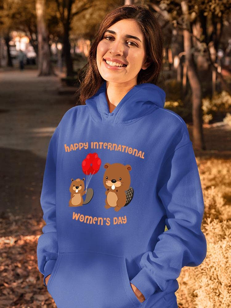 Smartprints Women's Day Animals Hoodie - Cute Animal Print Pullover for Women - Cozy Fleece Sweatshirt for Casual Wear & Gifts