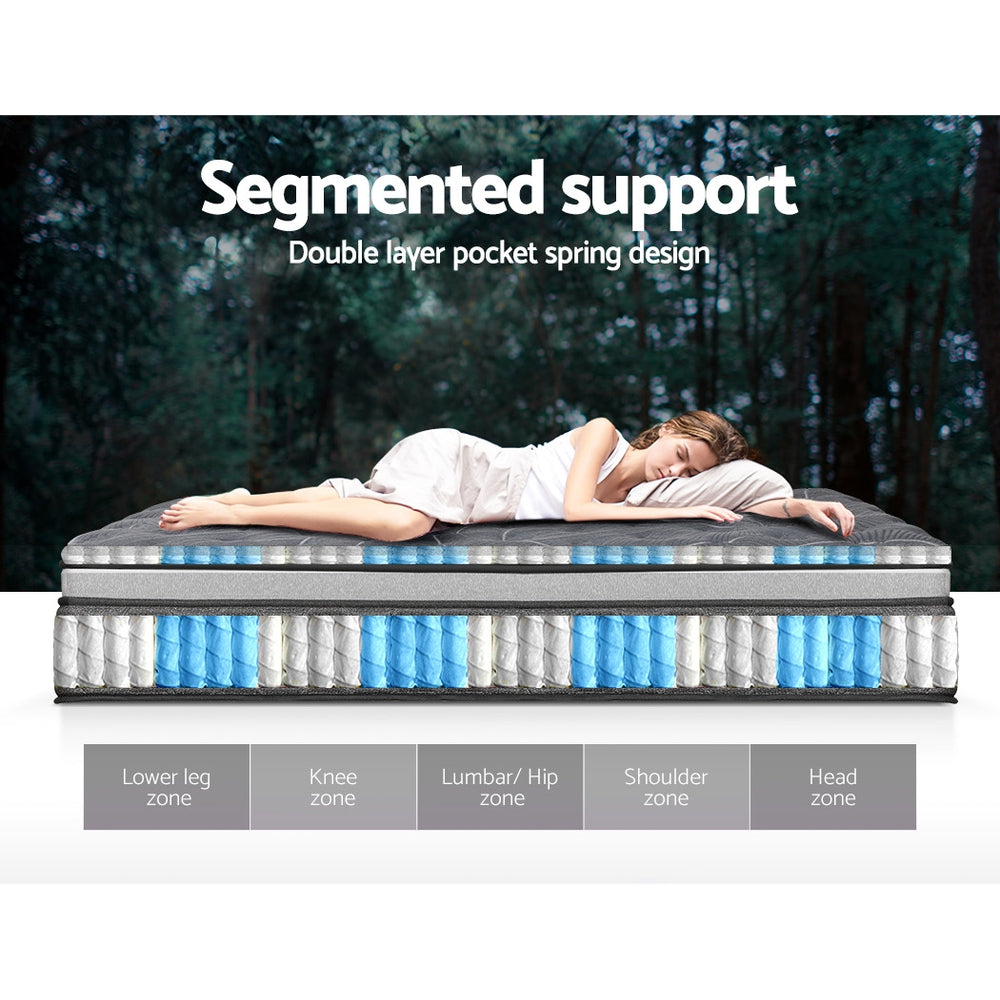 Camille Series Pocket Spring Mattress - 34cm Thick Double Size for Enhanced Comfort | Perfect for Master Bedrooms, Guest Rooms & Luxury Hotels