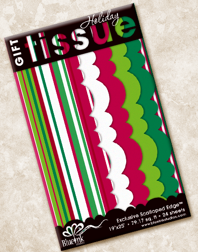 Festive Christmas Stripe Scalloped Tissue Paper for Gift Wrapping, Party Decorations & Holiday Crafts - Red and Green Holiday Design for DIY Projects, Tree Trimming & Seasonal Celebrations