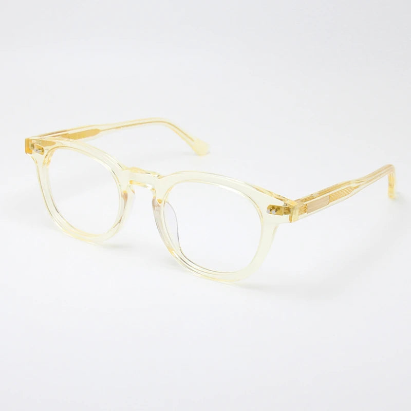 Stylish Unisex Black Acetate Eyeglasses - Round & Square Full Rim Frame 21322 | Perfect for Work, Reading & Fashion Accessories