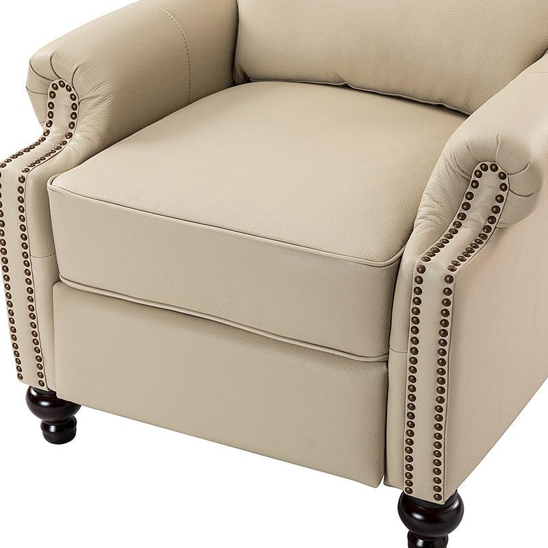 Mid Century Modern Genuine Leather Recliner Chair - Consuela Handcrafted Lounge Chair for Living Room, Office & Home Theater