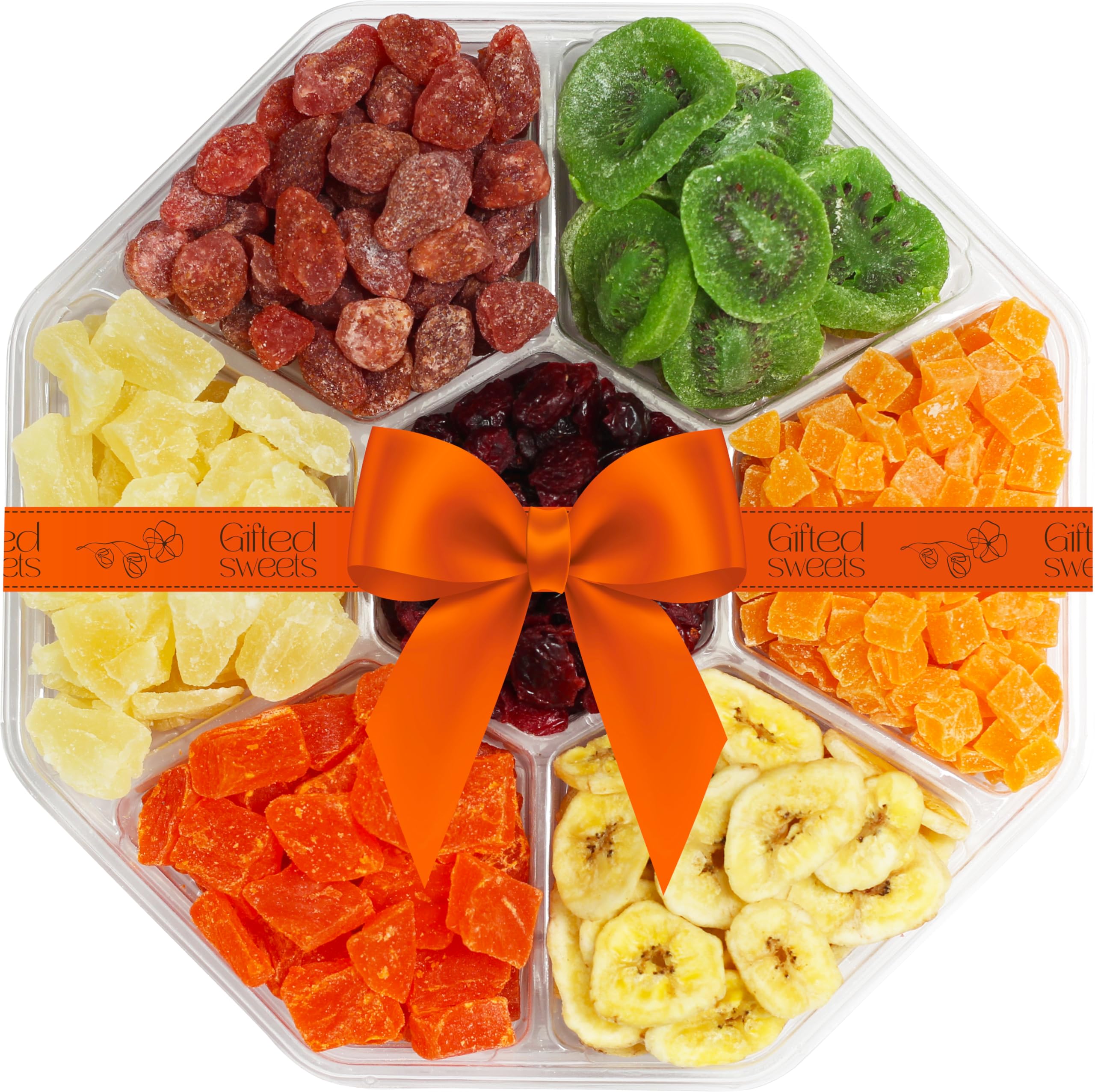Premium Dried Fruit Gift Basket - 7 Sweet Tropical Gourmet Dried Fruits Assortment | Healthy Snack Food Gift Box for Birthday, Sympathy, Christmas, Housewarming | Perfect for Office, Home, Party & Holiday Gifting