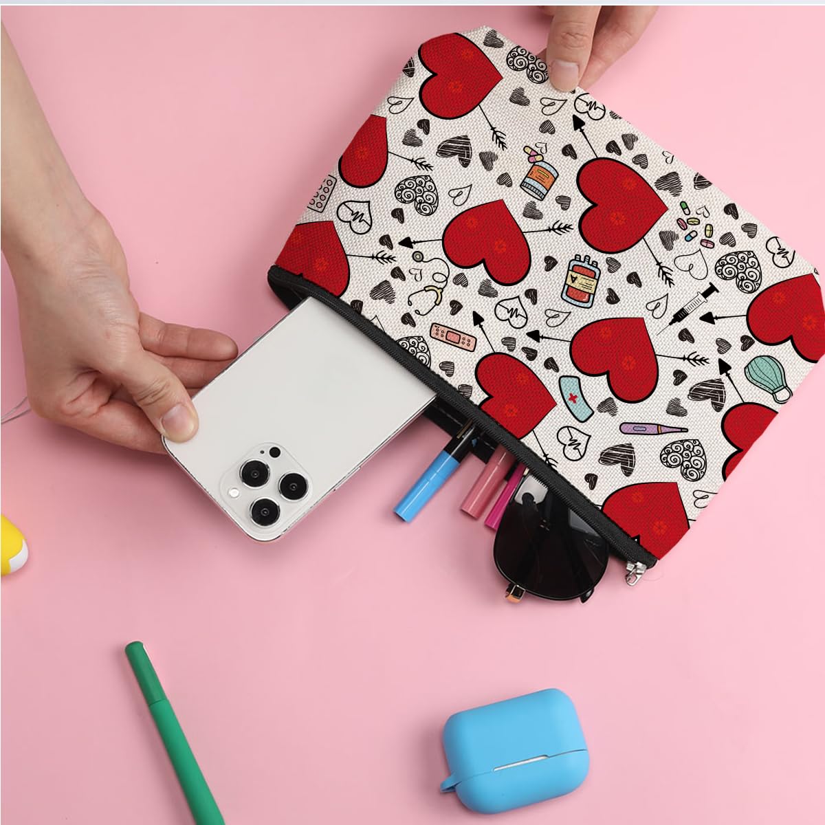Nurse Gifts Makeup Bag - Stylish Nursing Accessories for Work, Nurse Week Appreciation, Graduation, Birthday, Christmas & Nurse Day - Perfect for Women, Best Friends & Coworkers - Ideal for Daily Use, Travel & Hospital Shifts