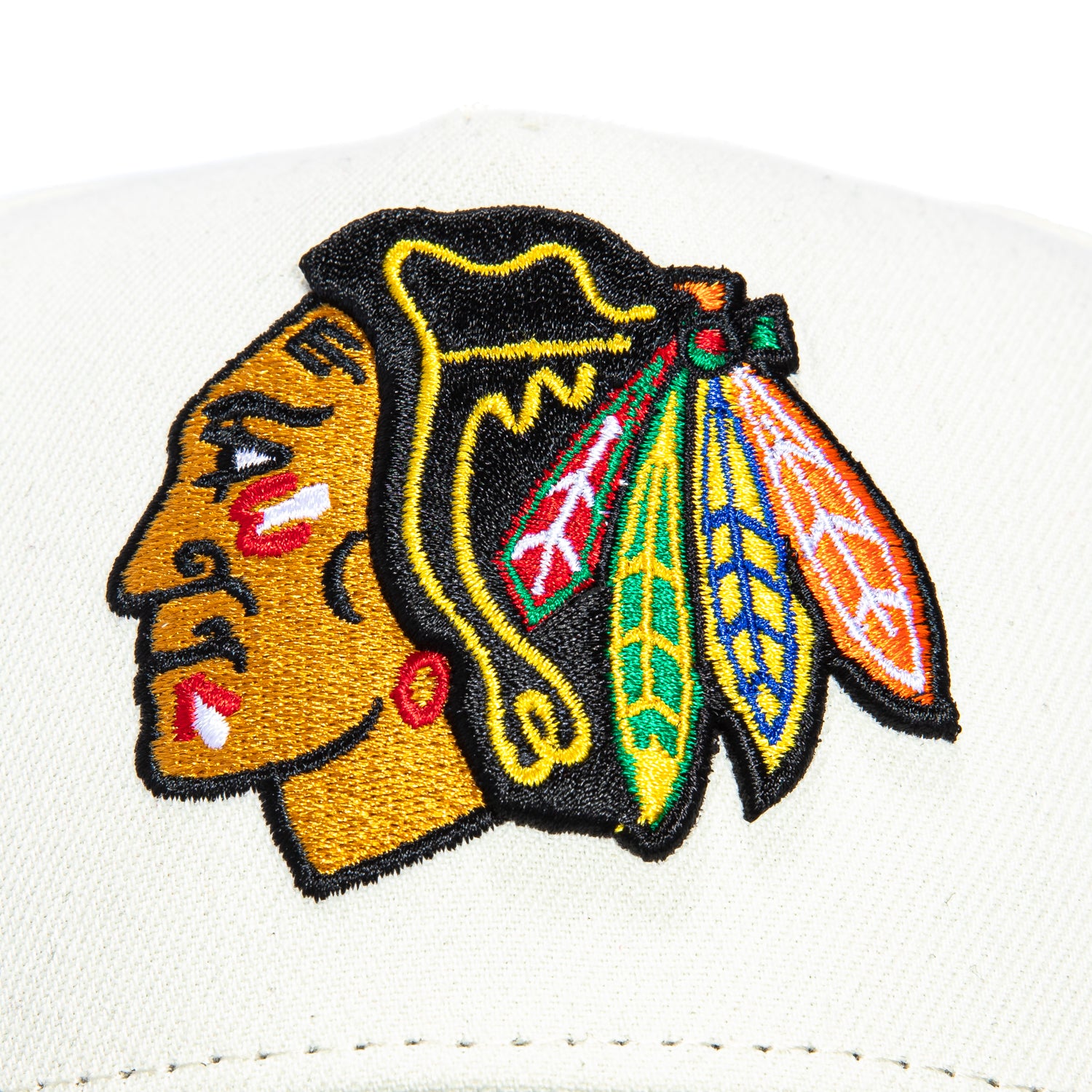 New Era 9Forty A-Frame Chicago Blackhawks Snapback Hat - White & Black | Adjustable Baseball Cap for Men & Women | Perfect for Sports Games, Casual Wear & Fan Collections