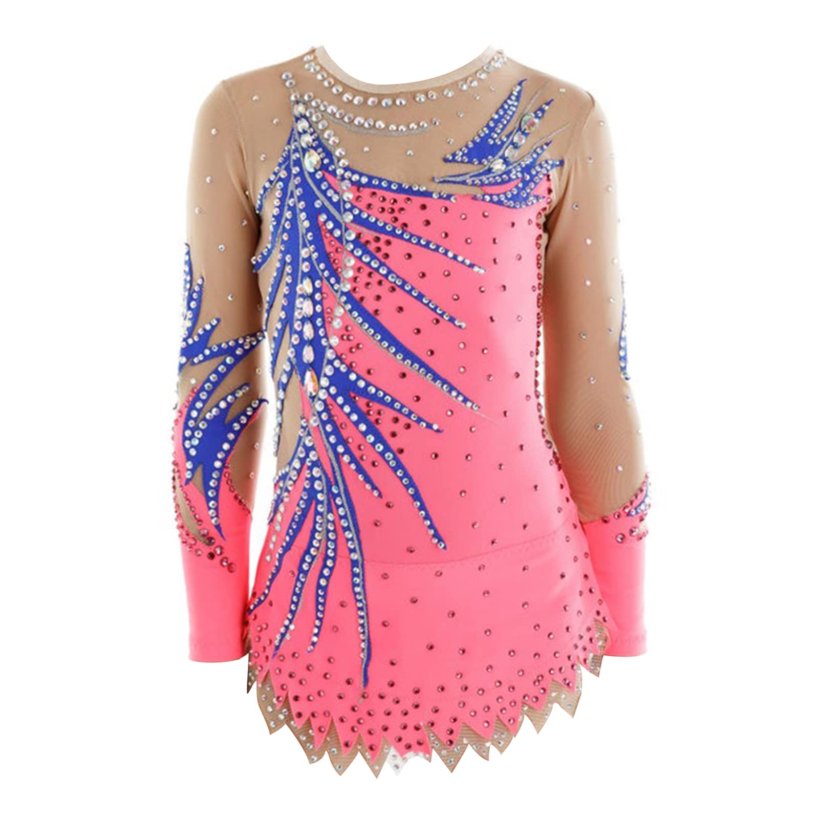 VGAGV Women's Figure Skating Dress - Long Sleeve Roller Skating Costume for Competition, Dance & Performance | Ice Skating, Artistic Roller Skating & Dance Practice Outfit