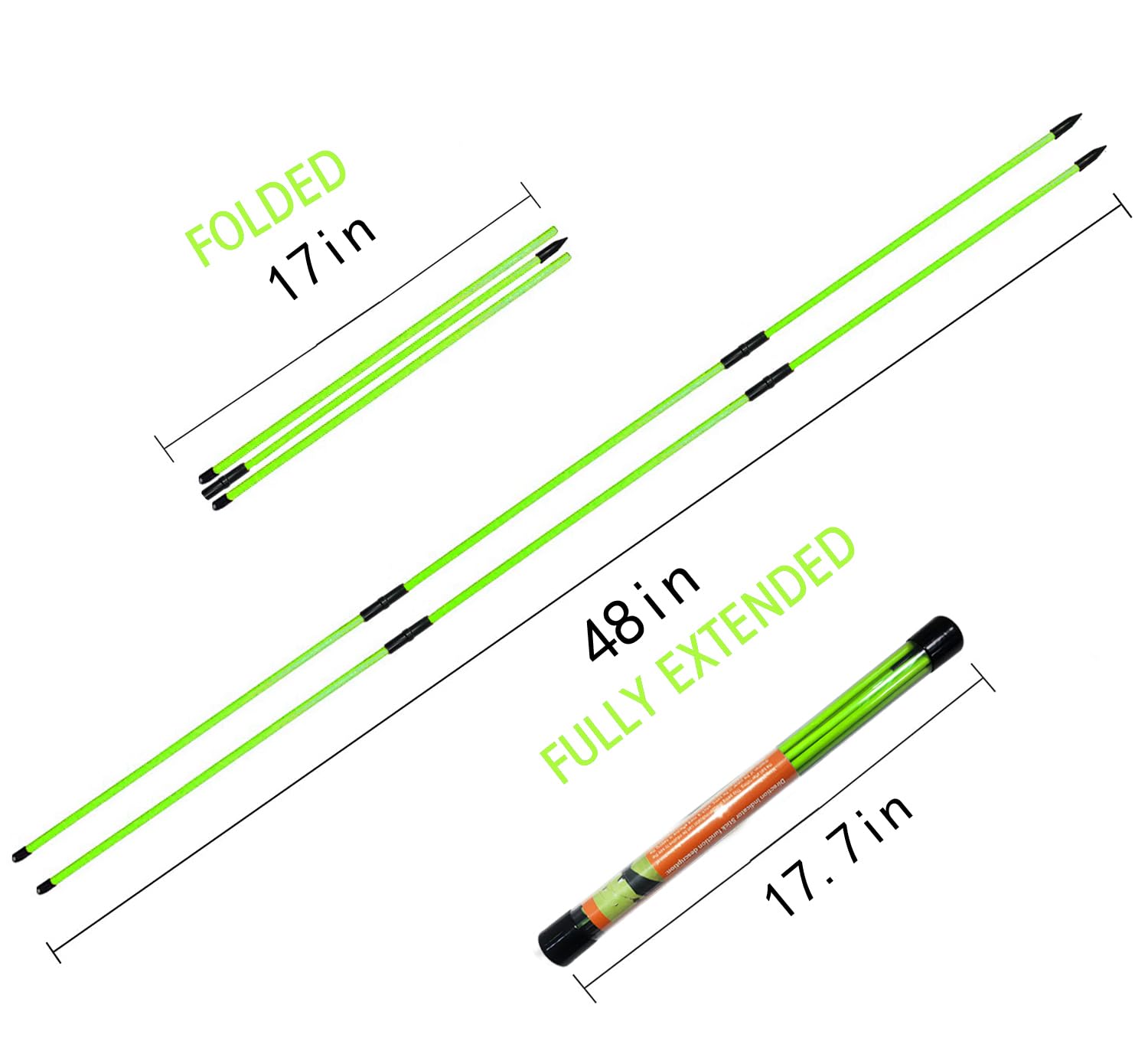 **48-inch Collapsible Golf Alignment Sticks (Pack of 2) – Portable Golf Training Aid for Aiming, Putting, Full Swing & Posture Correction – Includes Tube Case – Perfect for Driving Range & Home Practice**