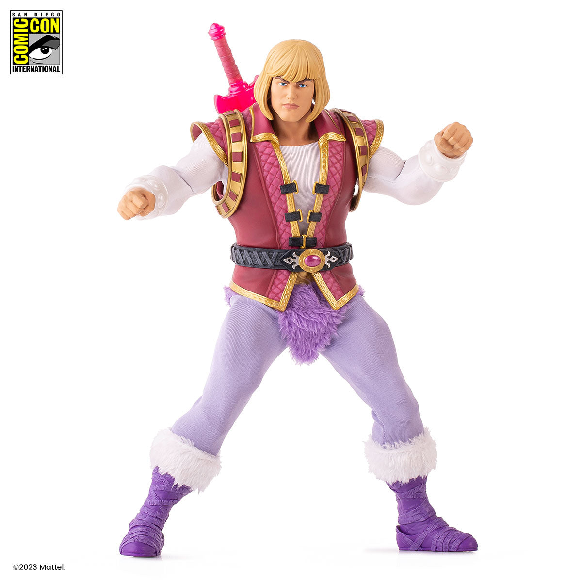 Masters of the Universe Prince Adam 1/6 Scale Action Figure SDCC Exclusive Collectible - Perfect for Display, Gifts, and Comic-Con Fans