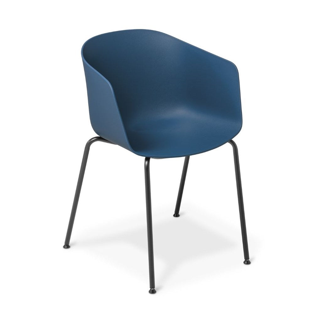 Heavy Duty Max Tub Steel 4 Leg Chair - Industrial Style Metal Dining Chair for Restaurant, Cafe, and Home Kitchen Use