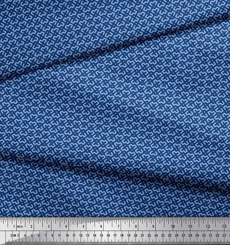 Soimoi Moss Georgette Brown Fabric by The Yard - 42 Inch Wide Printed Fabric with Dot & Geometric Small Print for Dresses, Curtains & Home Decor | Modern Fusion Design for DIY Sewing Projects
