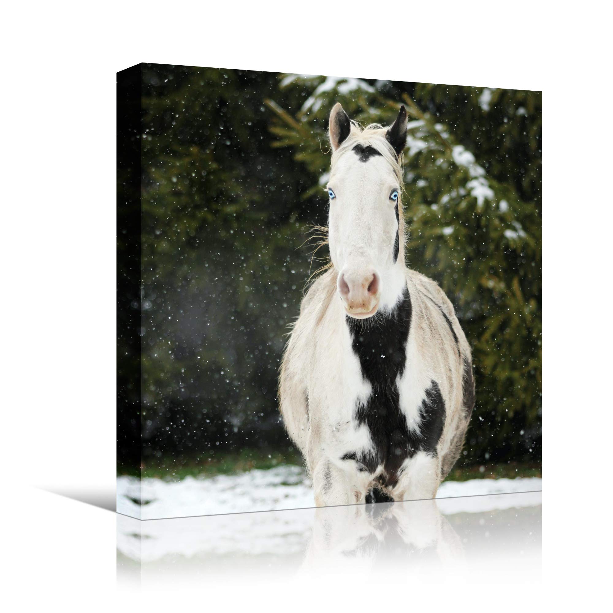 Premium Horse XVIII Animals Dramatic Farmhouse Wall Art Print - 16x16 Inch Country Style Photography for Living Room & Bedroom Decor - Ready to Hang - Perfect for Rustic, Western & Equestrian Home Decor