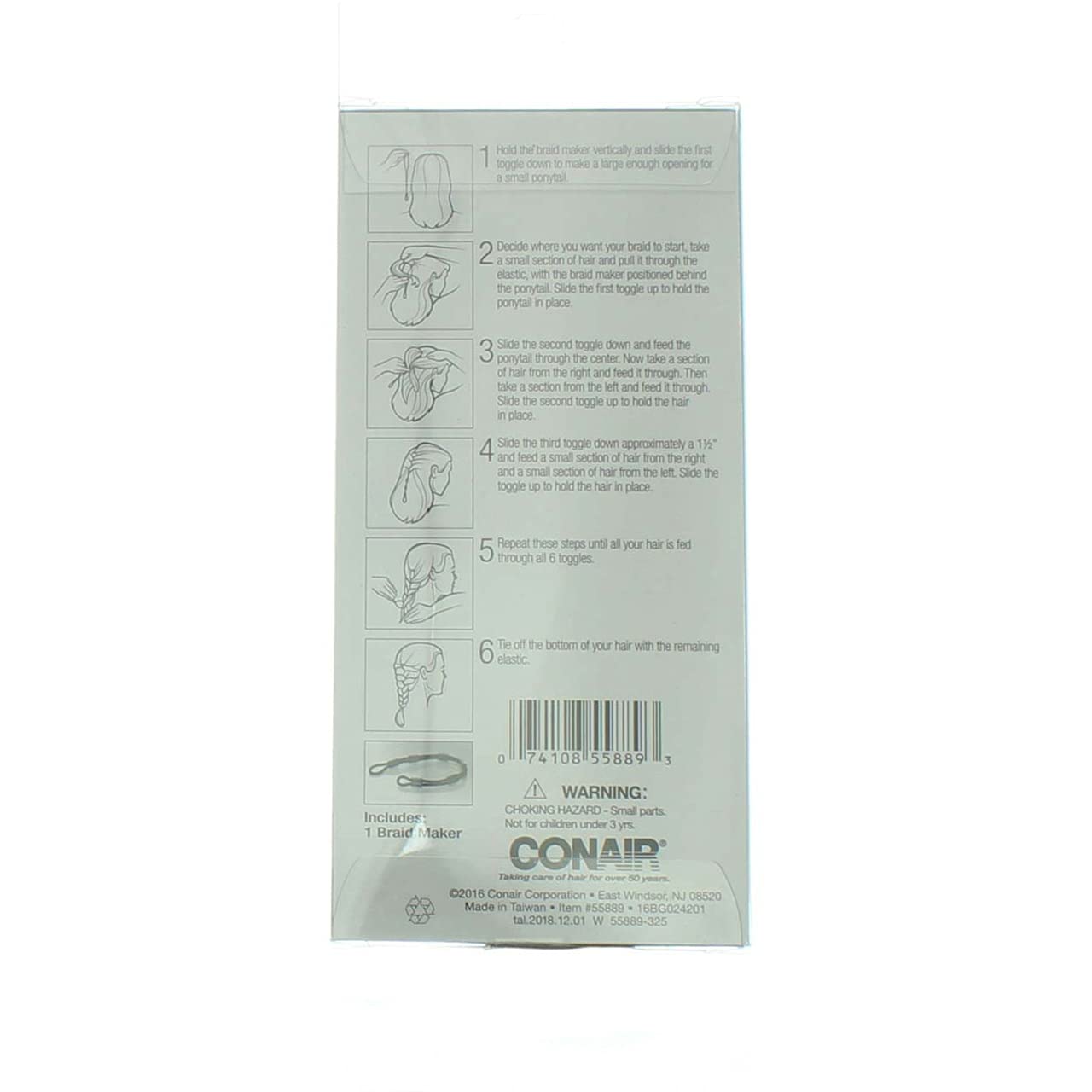 Conair Braid Maker Kit - 1 Piece Hair Styling Tool for Perfect Braids at Home or Salon | DIY Hair Accessories for Women & Girls