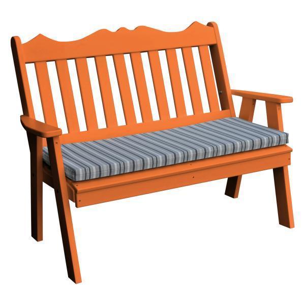 Premium A&L Furniture Poly Royal English Garden Bench - Weather-Resistant Outdoor Patio Seating for Gardens, Porches & Backyards