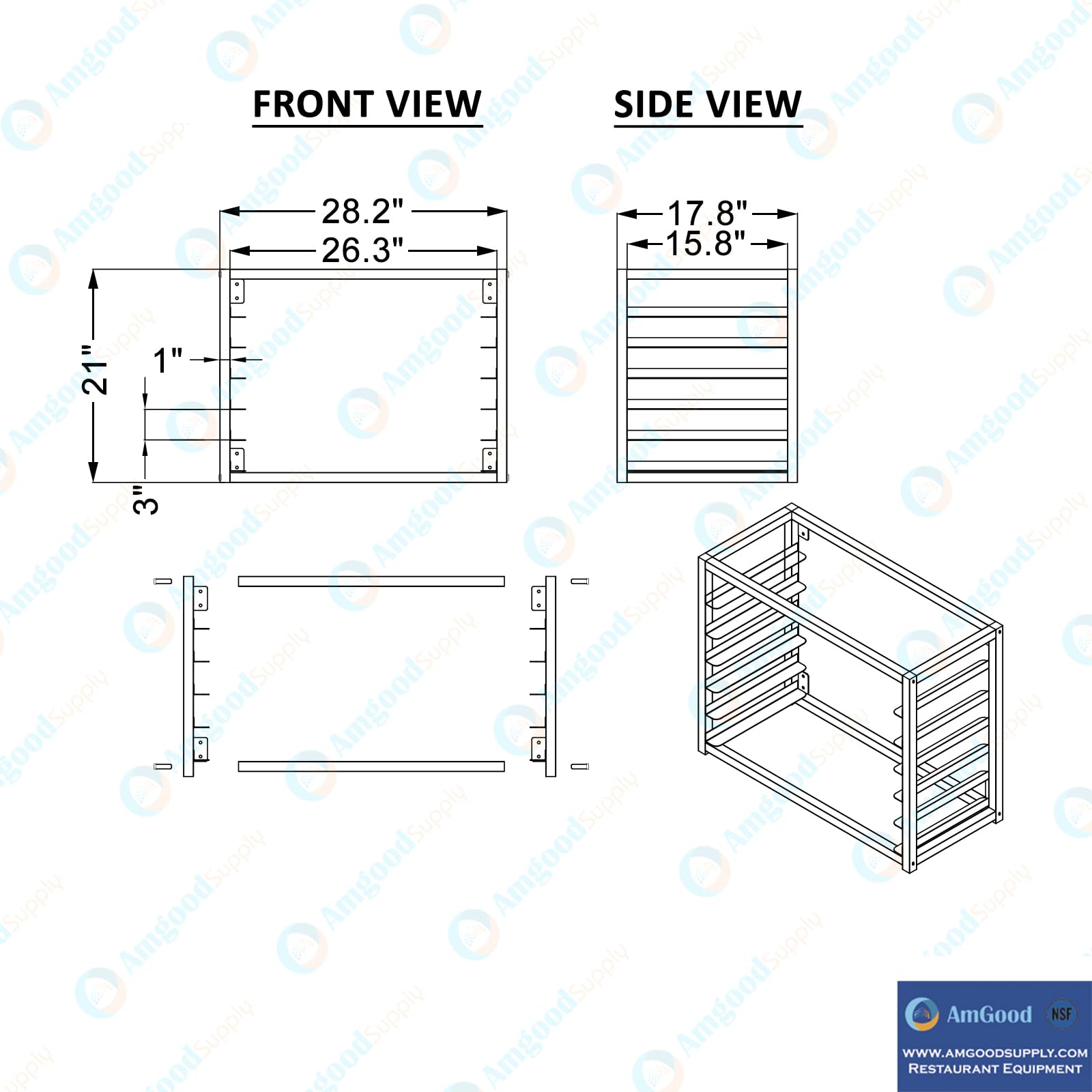 AmGood Wall Mounted Sheet Pan Rack - 28