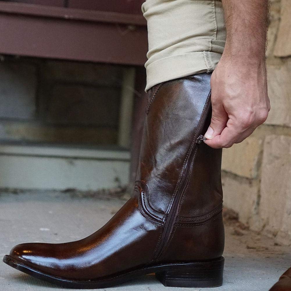 **Soto Boots Men's Roper Cowboy Boots - Genuine Leather Western Boots for Men (H4003) - Comfortable & Durable for Riding, Work & Casual Wear**
