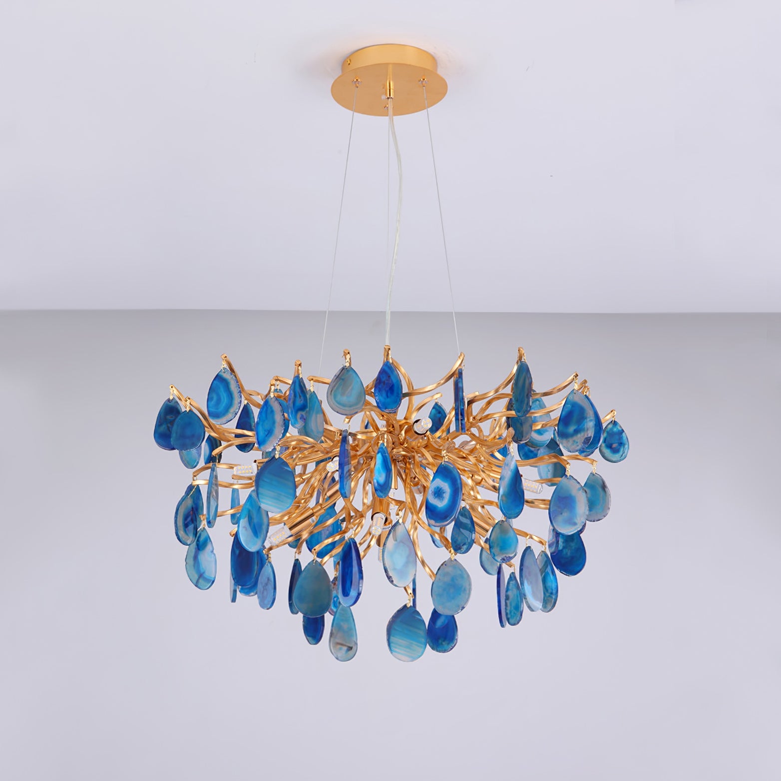 Luxury Agate Crystal Chandelier - Elegant Handcrafted Natural Stone Pendant Light for Dining Room, Living Room & Bedroom Decor | Perfect for Modern Home, Wedding Venue & Luxury Hotel Lighting