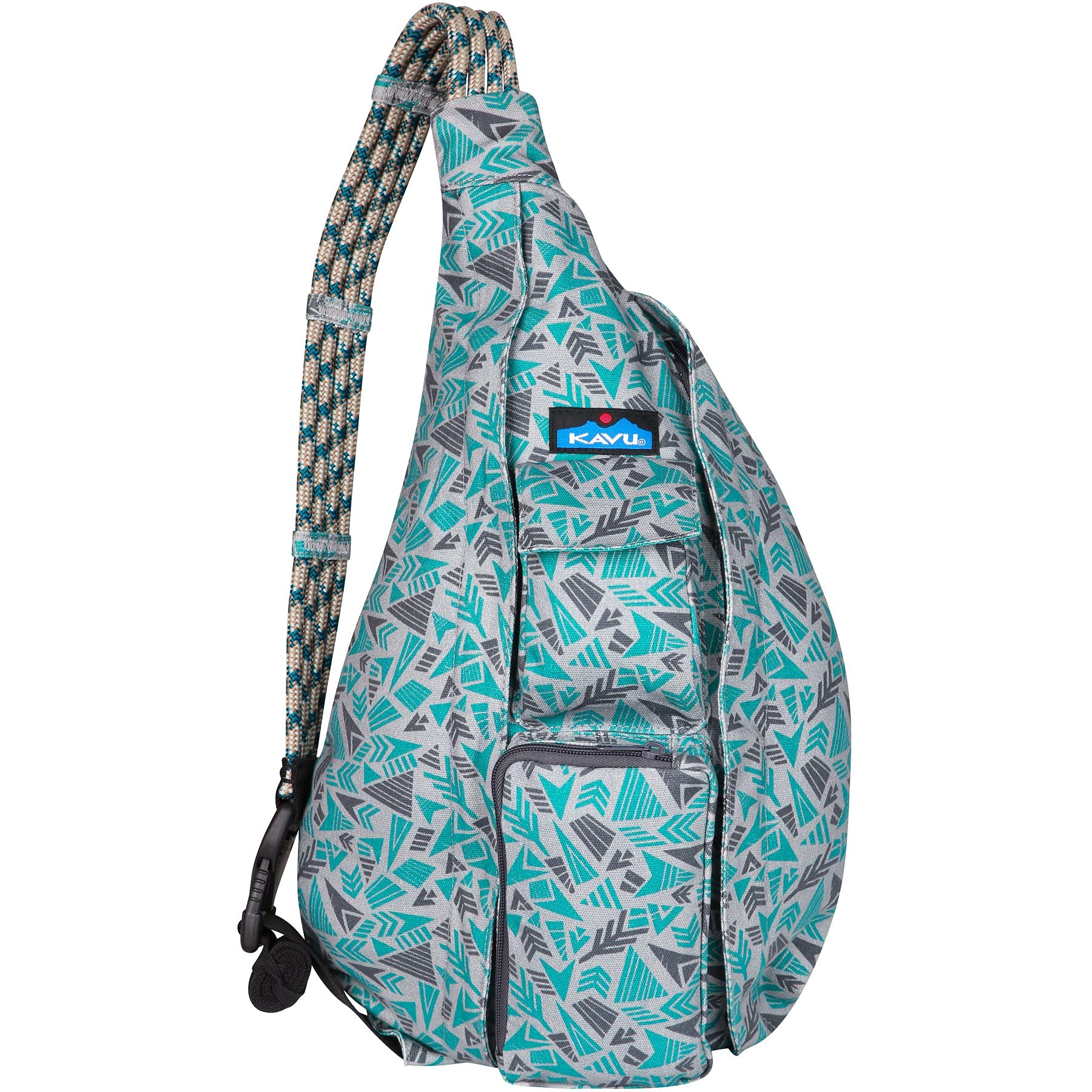 KAVU Organic Cotton Rope Sling Bag - Adjustable Crossbody Backpack for Men & Women | Perfect for Hiking, Travel & Everyday Use | Arrow Mix One Size