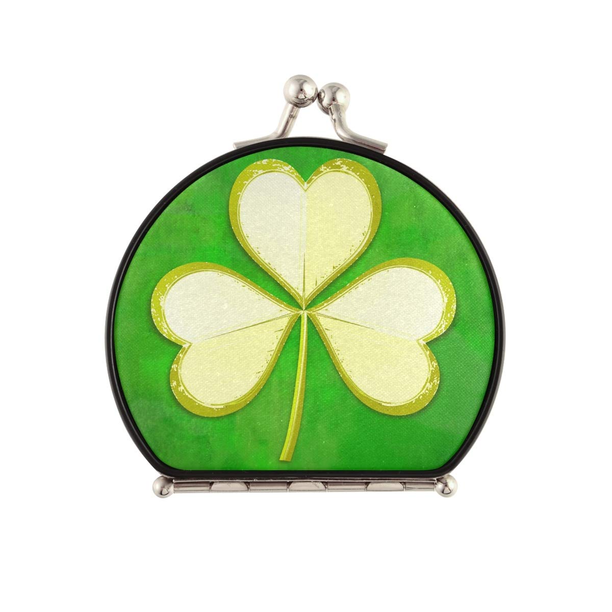 Portable Travel Makeup Mirror for Women - Double Sided Compact Mirror with 2x & 1x Magnification, Perfect for St. Patrick's Day & Everyday Use | Ideal for Travel, Purse, Makeup Touch-Ups & Gifts