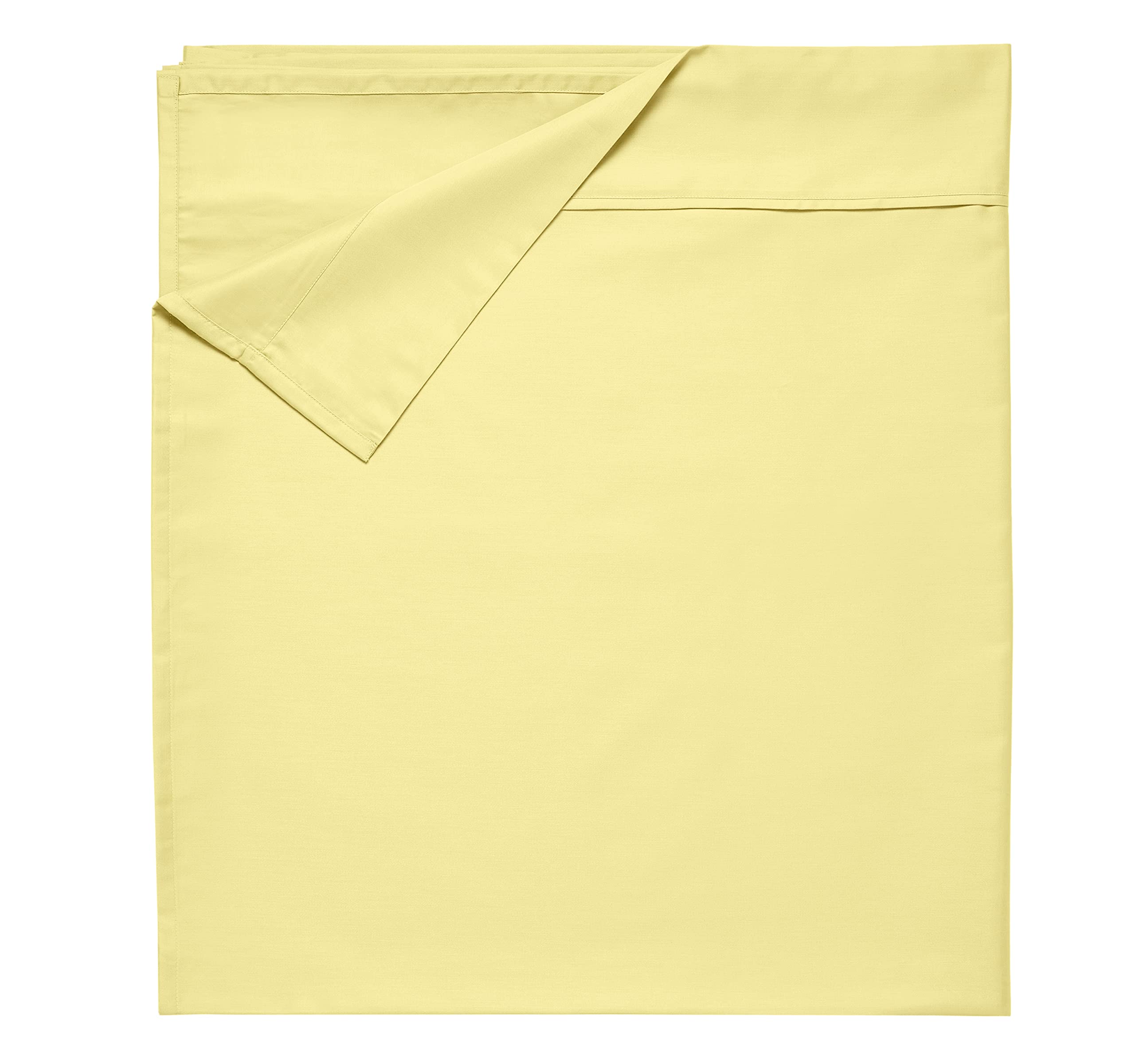 Soft & Durable 100% Cotton Twin Flat Sheet - 400 Thread Count Sateen Weave, Cooling & Breathable Top Sheet for Kids Bed - 1 Piece Flat Sheet (Sunshine Yellow) - Perfect for Hot Sleepers & Comfortable Bedding