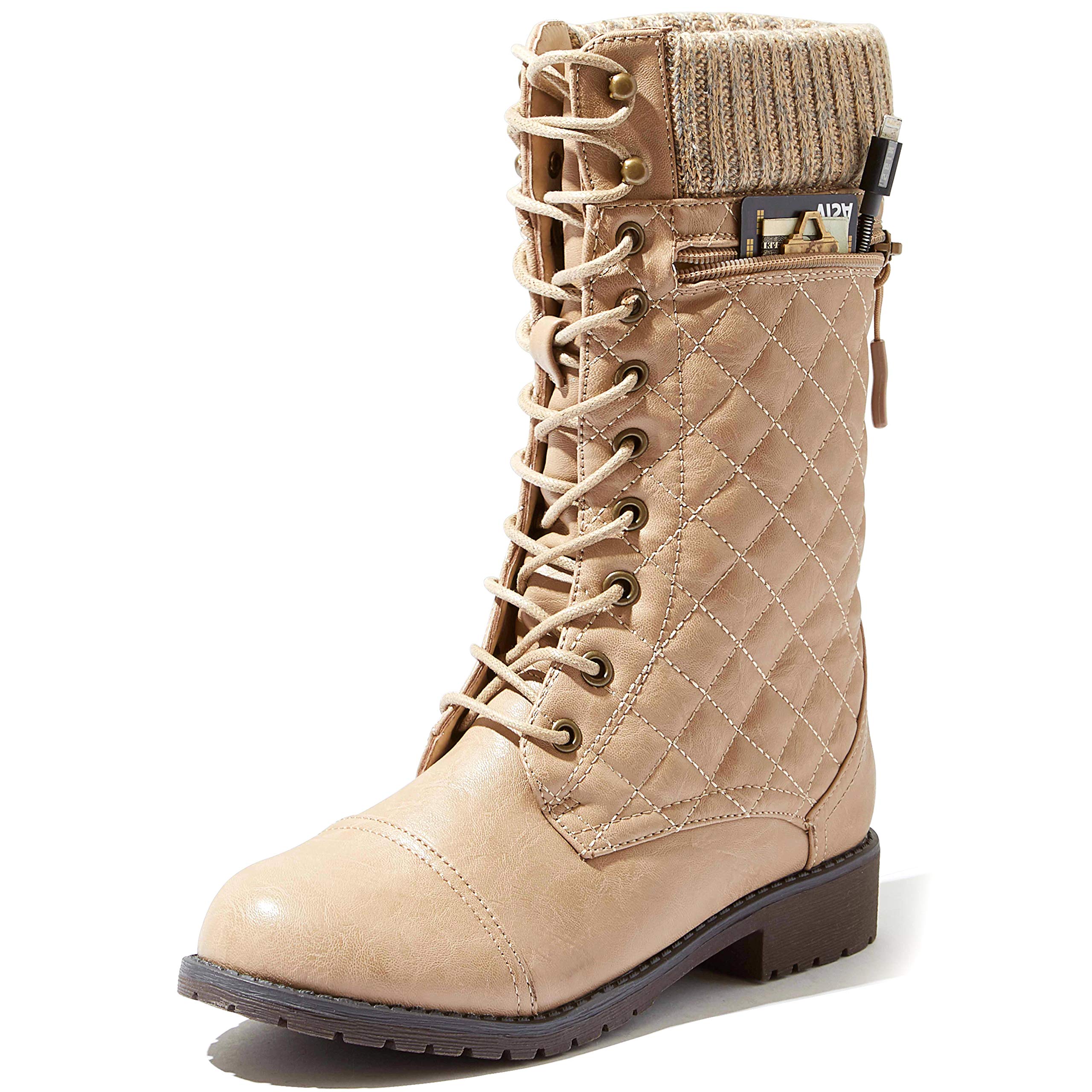 Women's Ankle Boots with Quilted Knit Design & Credit Card Pocket - Stylish Winter Booties for Daily Wear, Office & Casual Outings