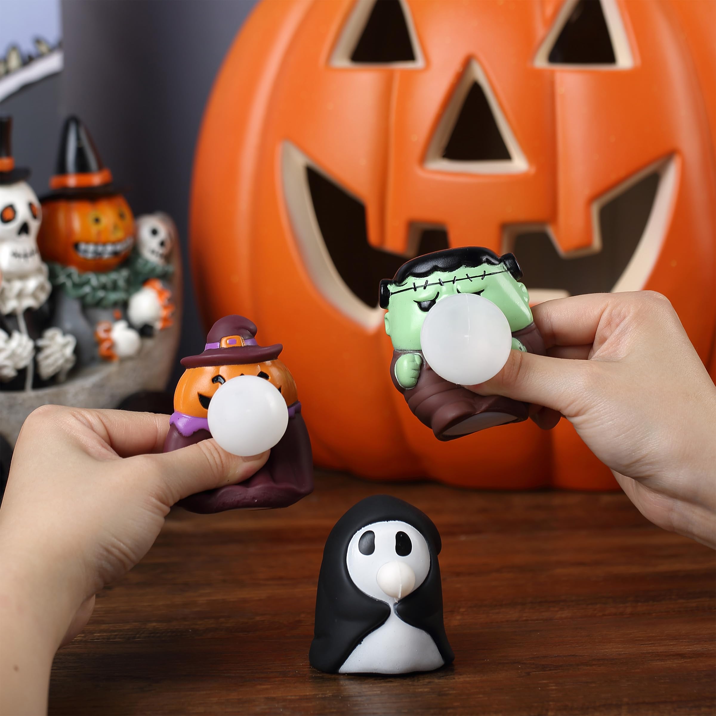 Halloween Squishy Toys 3-Pack for Kids - Slow Rising Stress Relief