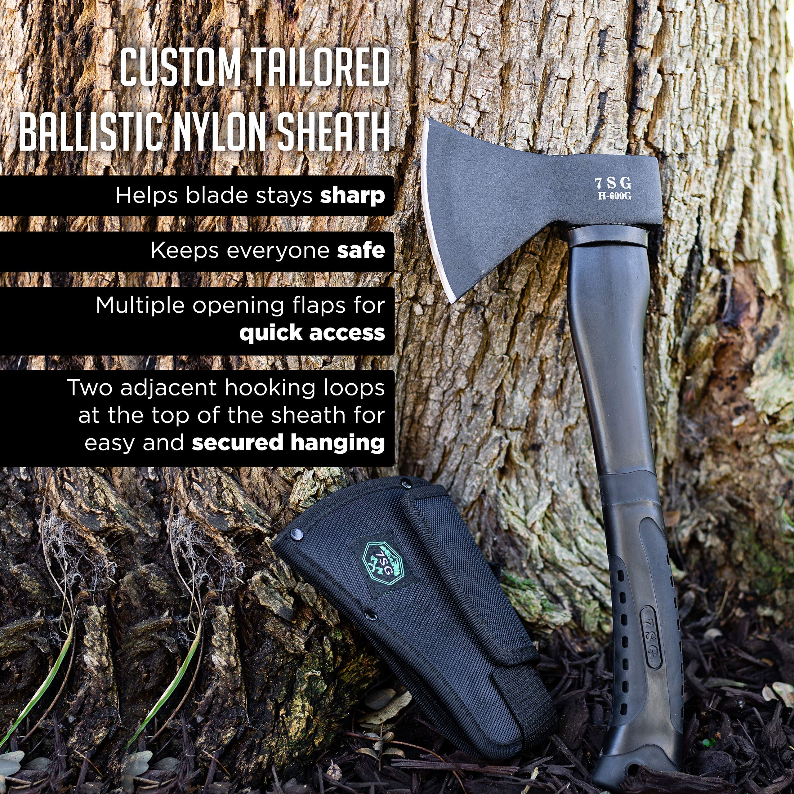 Best Camping Hatchet with Sheath - Survival Throwing Axe for Outdoor Adventures - Tactical Bushcraft Axe for Chopping Wood, Camping & Survival - Perfect for Hiking, Backpacking & Wilderness Survival