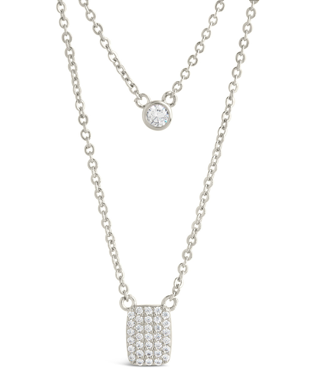 Elegant Bezel & CZ Layered Pendant Necklace for Women - Perfect for Date Nights, Parties & Everyday Wear