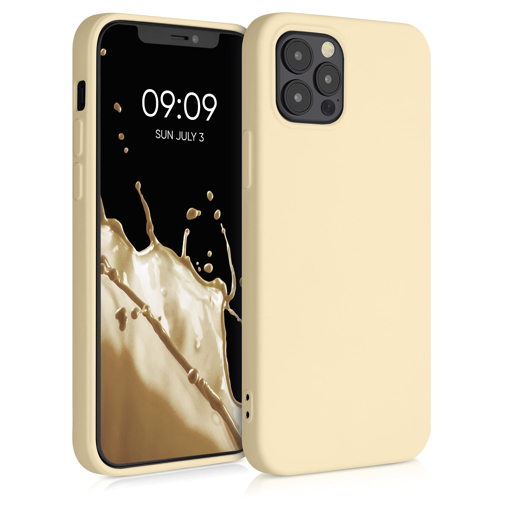 kwmobile Slim Protective TPU Silicone Case for Apple iPhone 12 & iPhone 12 Pro - Shockproof Phone Cover with Sugar Frosting Design - Perfect for Everyday Use, Travel & Outdoor Activities