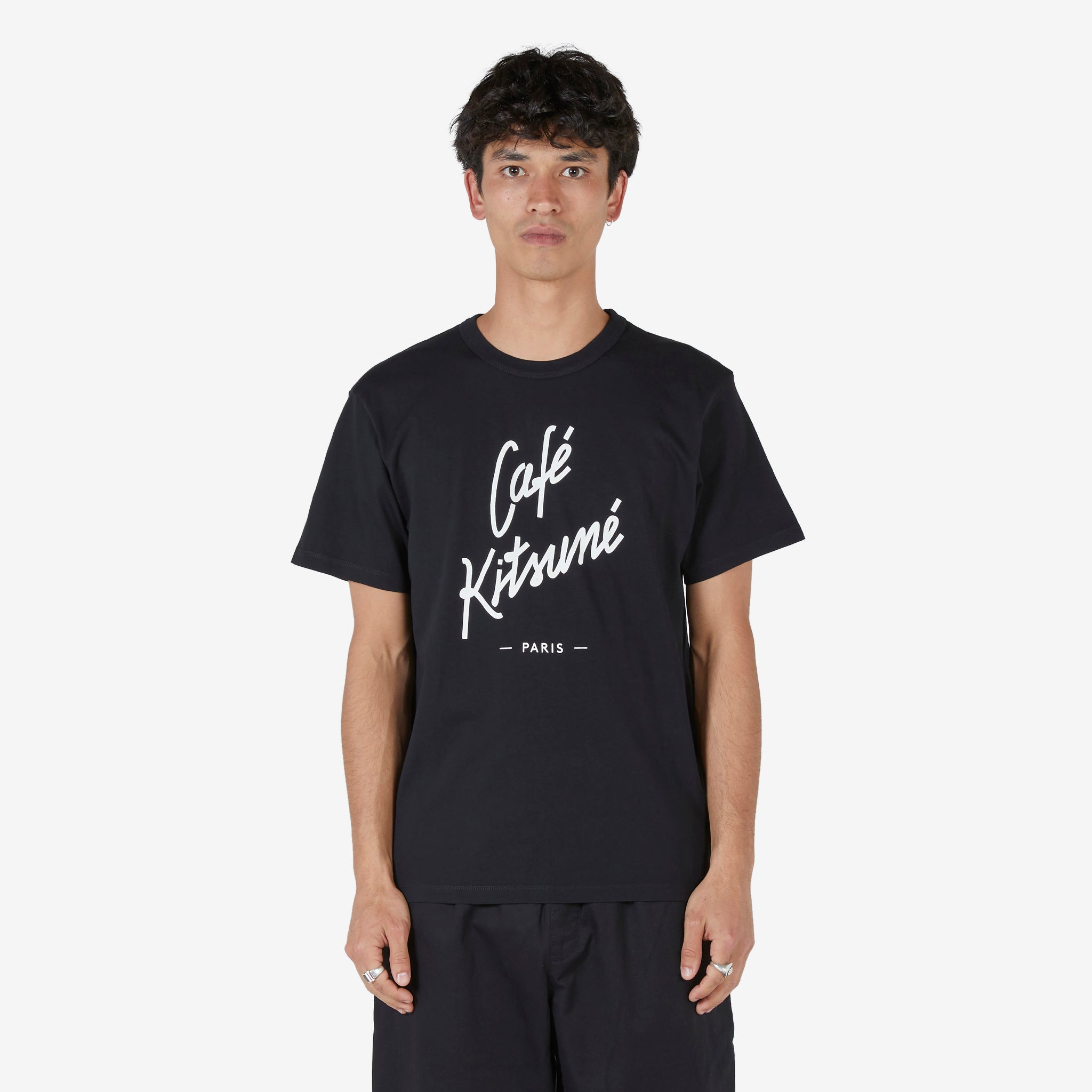Café Kitsuné Classic Black T-Shirt for Men - Comfortable Cotton Tee for Casual Wear, Street Style & Everyday Outfits