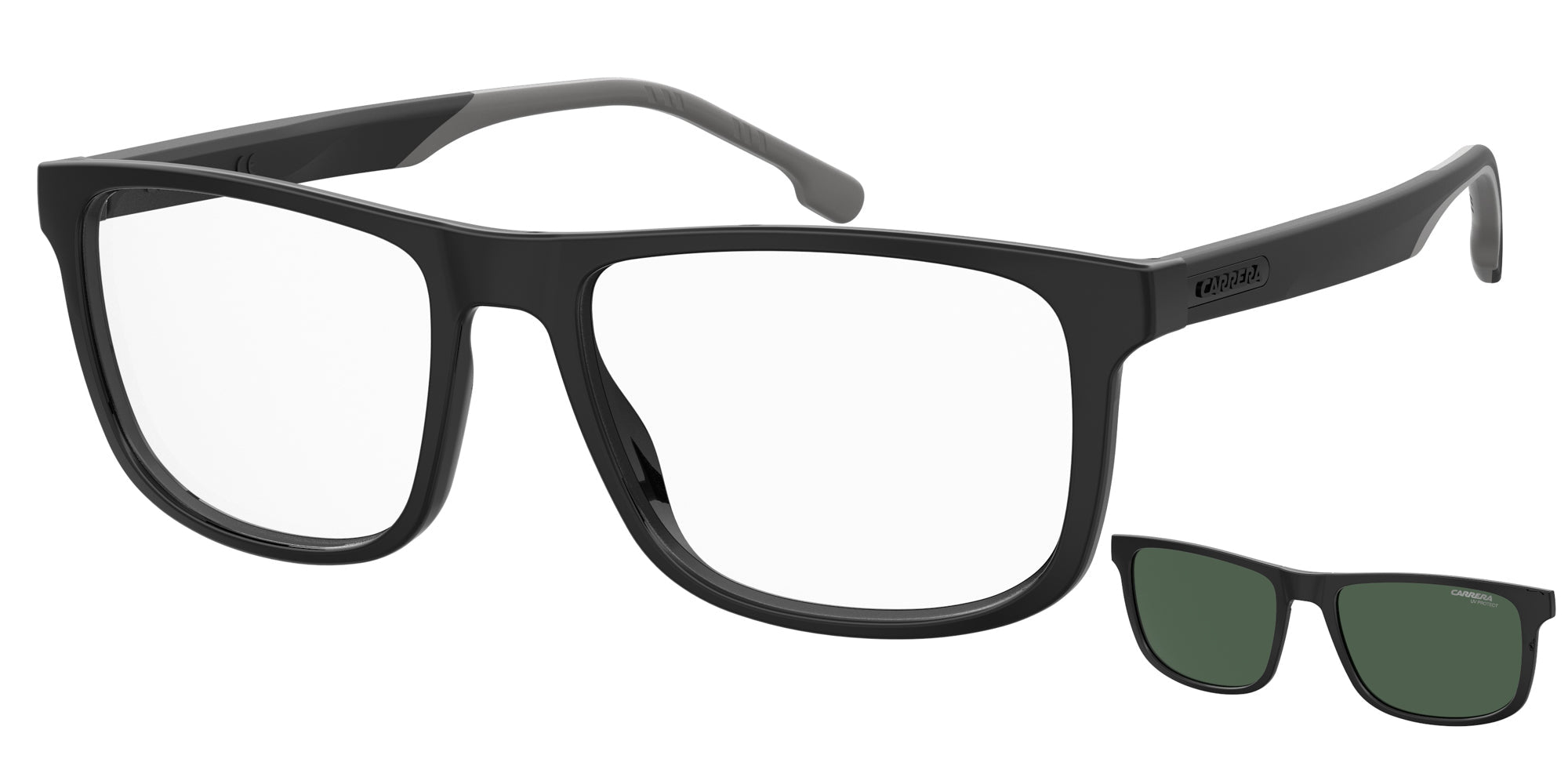 Carrera 8057/CS Clip-On Sunglasses - Polarized UV Protection for Men & Women - Perfect for Driving, Running, and Outdoor Sports