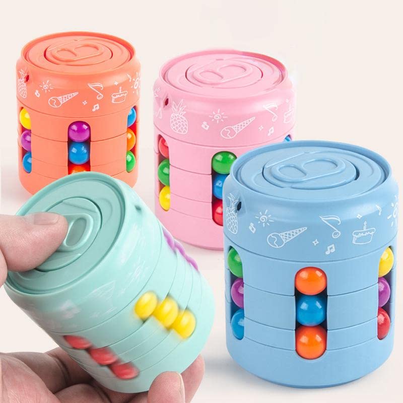 Magic Cube & Fidget Spinner Set - Stress Relief Fidget Toys for ADHD, Anxiety & Focus - Adult & Kids Sensory Therapy Toys - Perfect Gift for Teens, Boys & Girls (Blue) - Great for Office, School & Travel