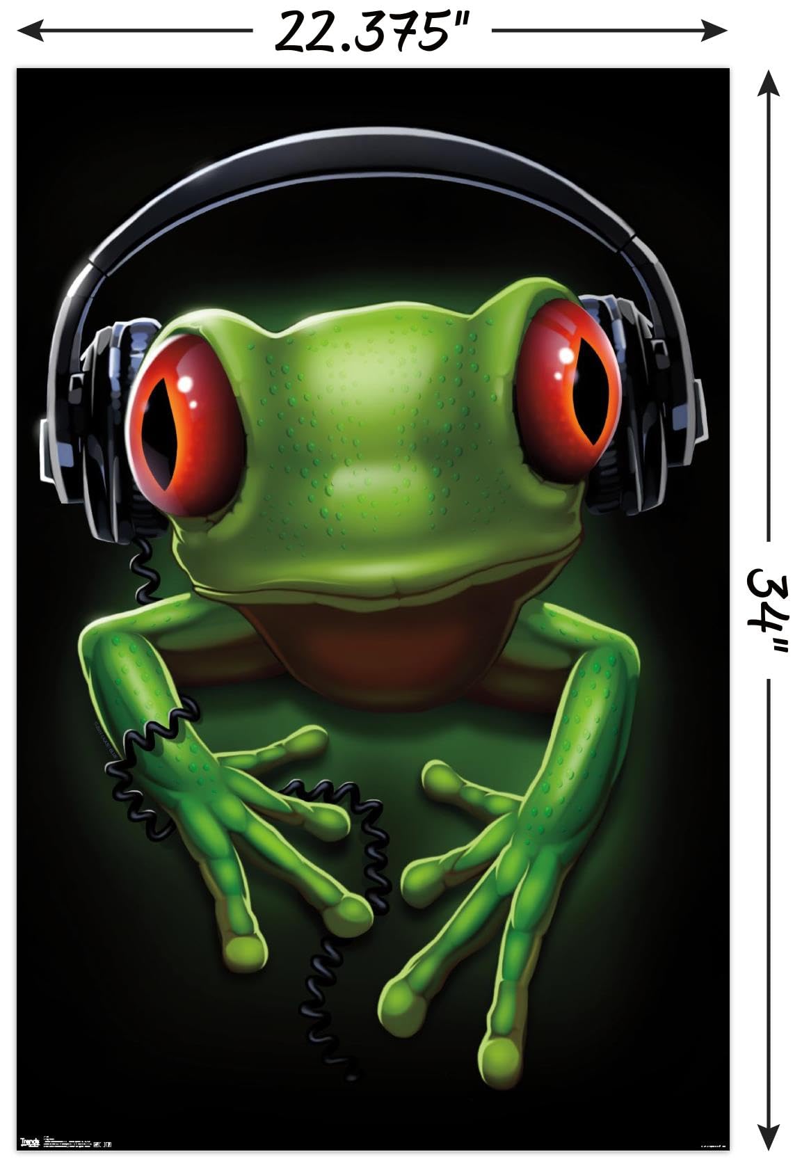 Trends International Frog Headphones Wall Poster - 34