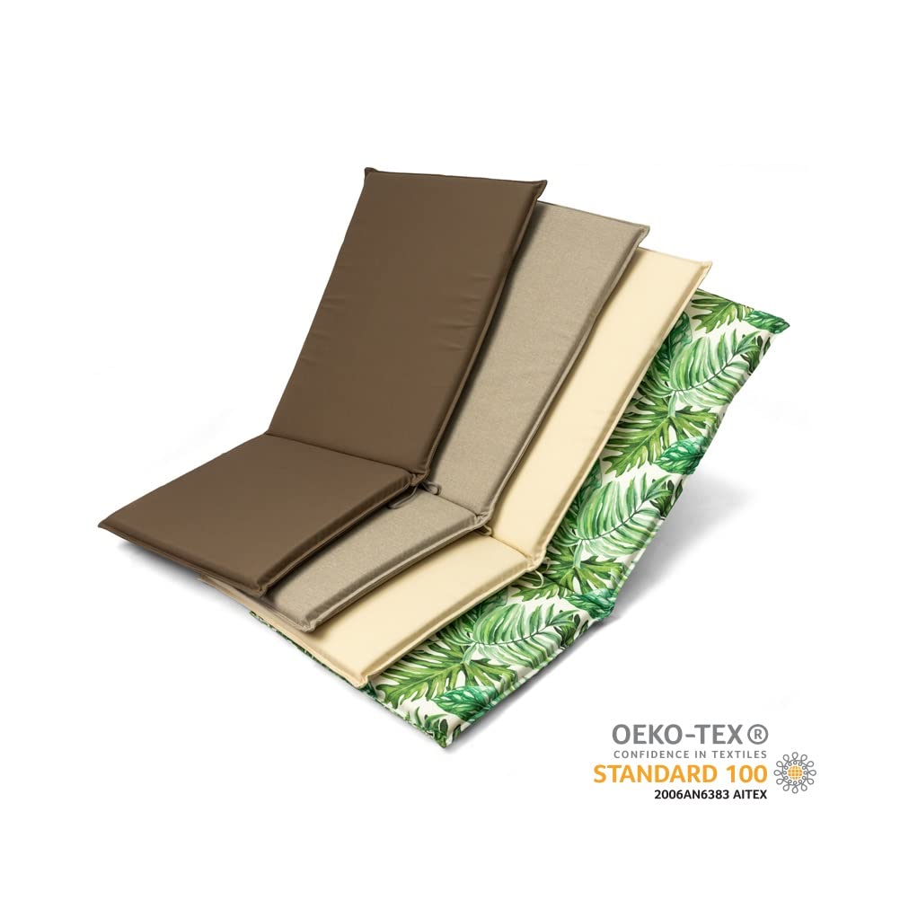 Premium 2-Pack High Back Chair Cushions with Removable Covers - Elastic Straps & Ties for Indoor/Outdoor Use - Perfect for Patio, Dining, Office, and Living Room Chairs