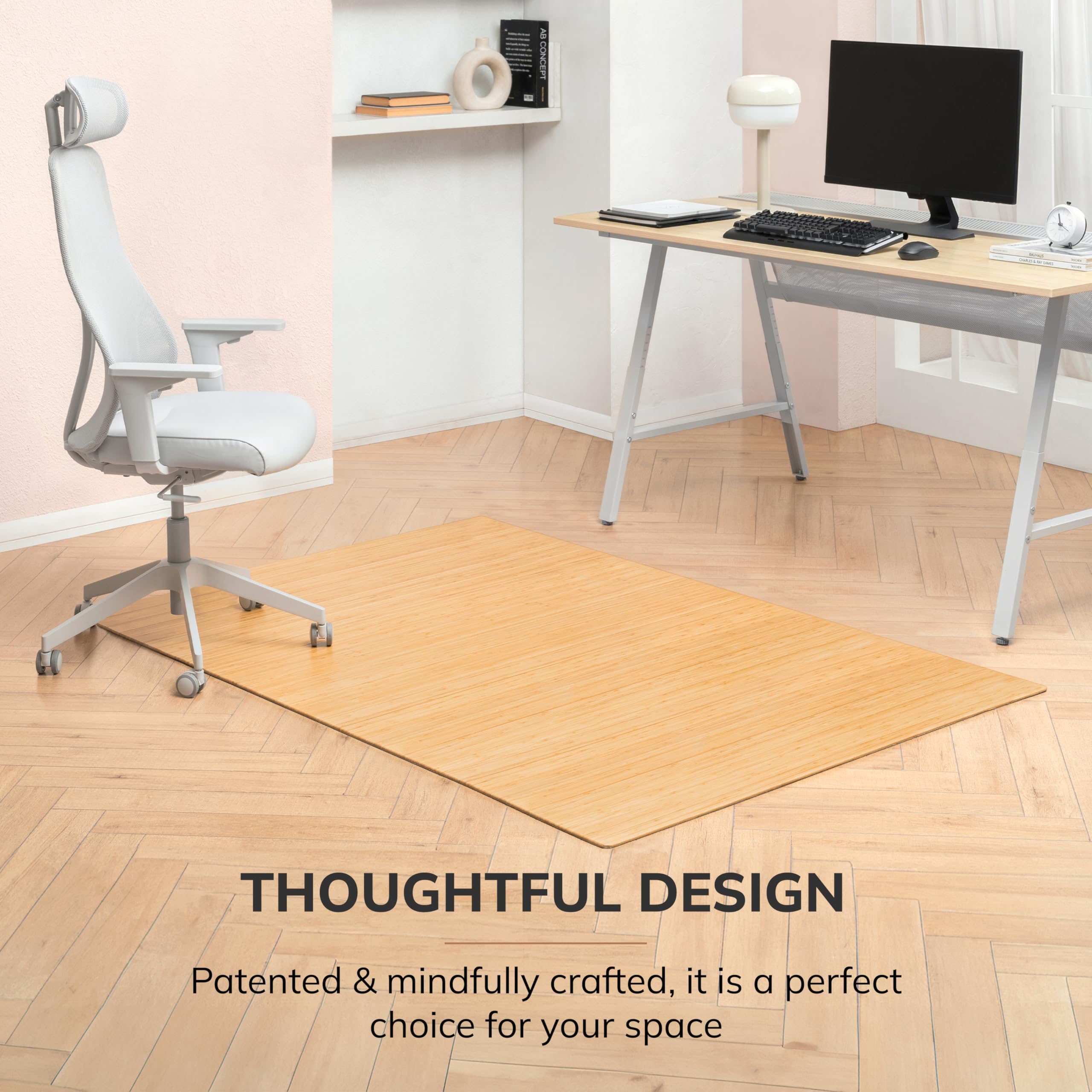 Premium 5mm Thick Bamboo Chair Mat - Anji Mountain Heavy-Duty Office Chairmat for Hardwood Floors | Anti-Slip, Durable Floor Protector for Home & Office Use | Perfect for Rolling Chairs on Wooden Floors