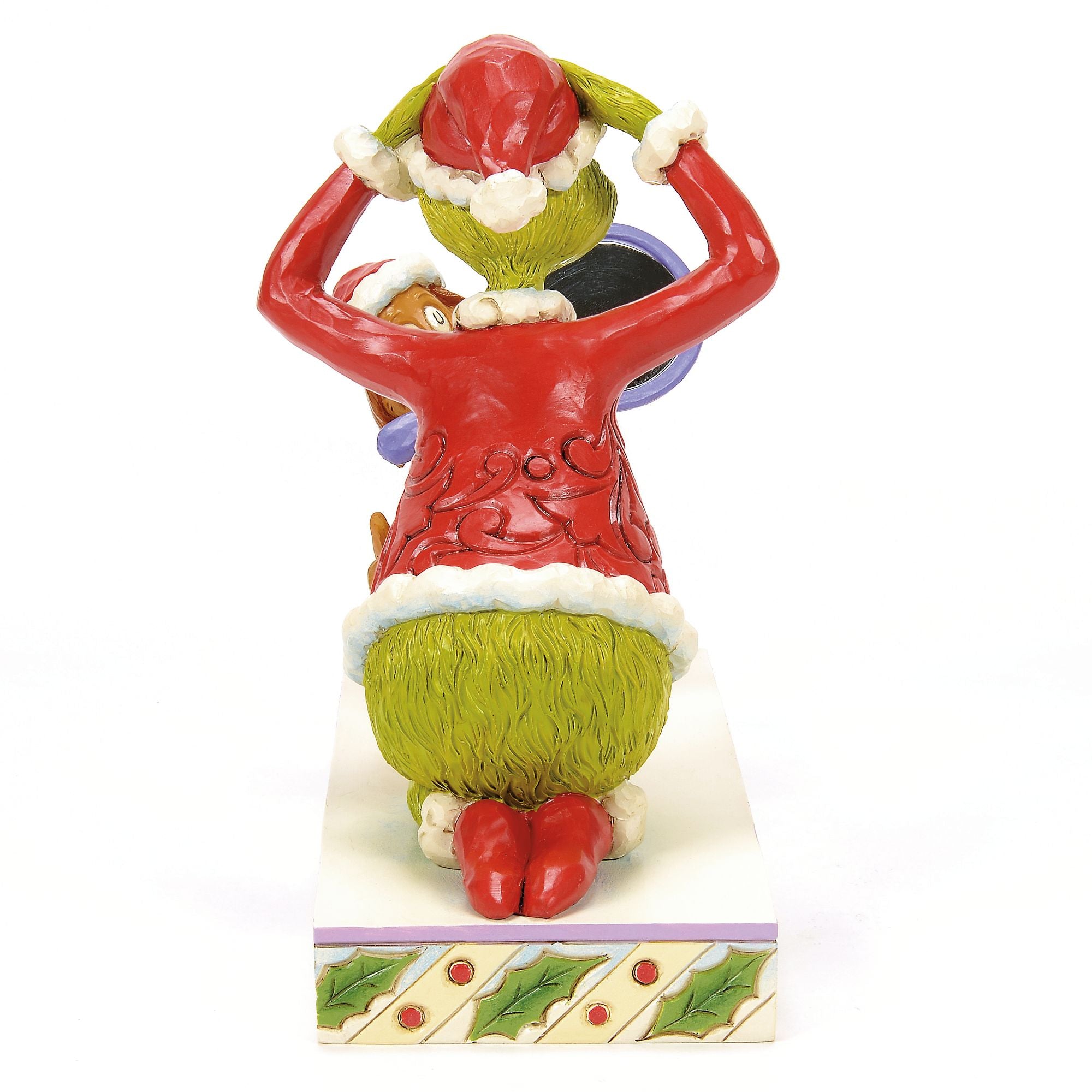 Max Holding Mirror for Grinch - Christmas Decorative Wall Mirror with Sturdy Hooks - Perfect for Holiday Home Decor & Grinch Themed Parties
