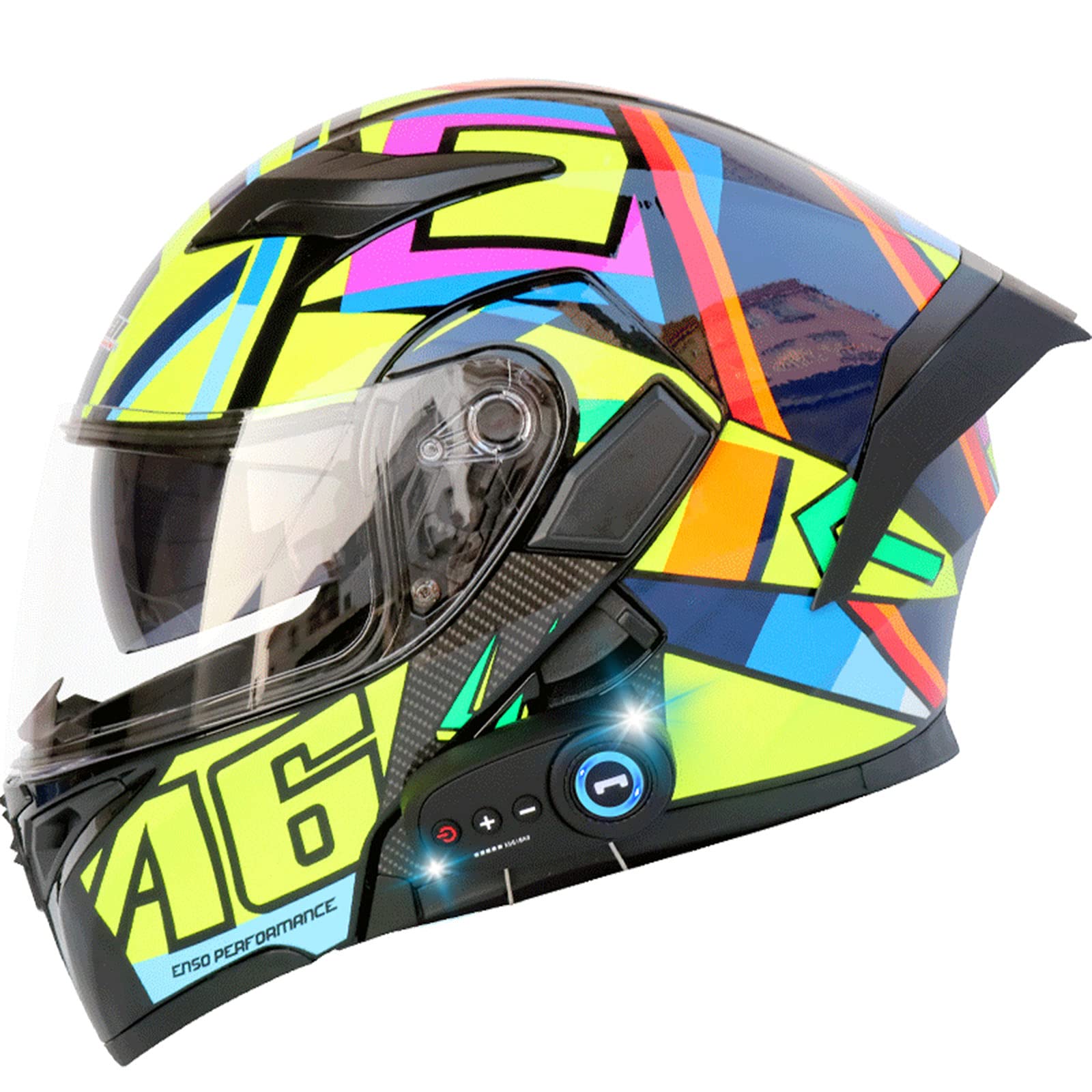 XJDP Modular Bluetooth Motorcycle Helmet - DOT/ECE Certified Flip-Up Full Face Helmet with Sun Visor, Built-in MP3 & Communication System, Ventilation for Men & Women - Ideal for Commuting, Touring & Adventure Riding