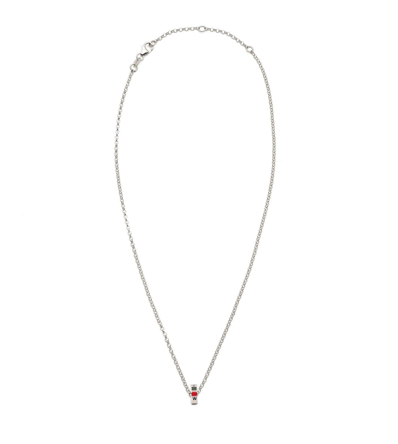 Heartbeat Fine Belcher Chain Necklace in White Gold - Dainty Internal Compass Jewelry for Women, Perfect for Everyday Wear & Gift Giving